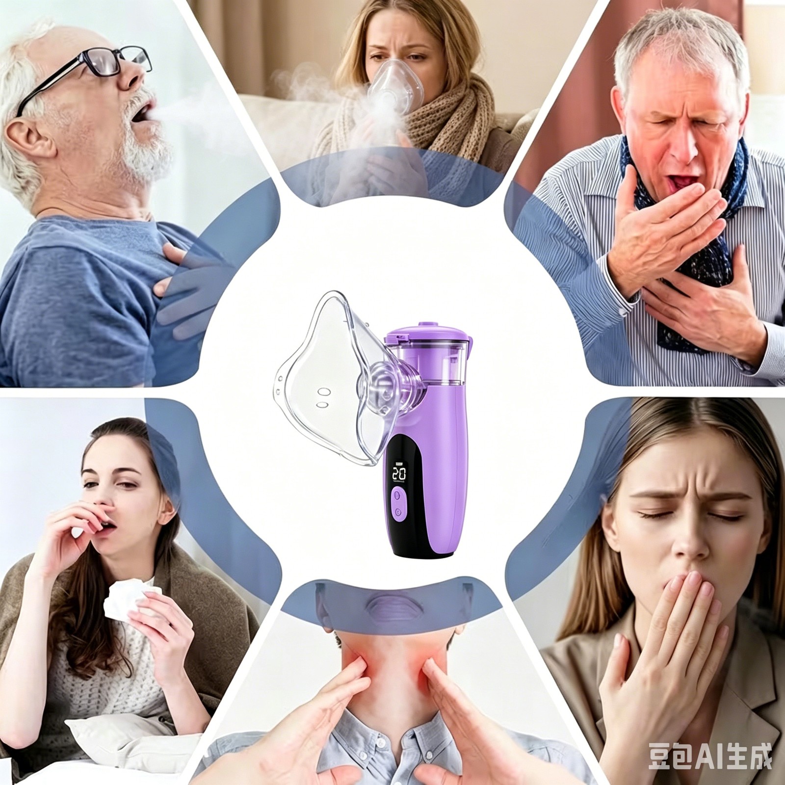 Digital Portable Quiet Mesh Humidifier for Adults & Kids- Travel & Home Use