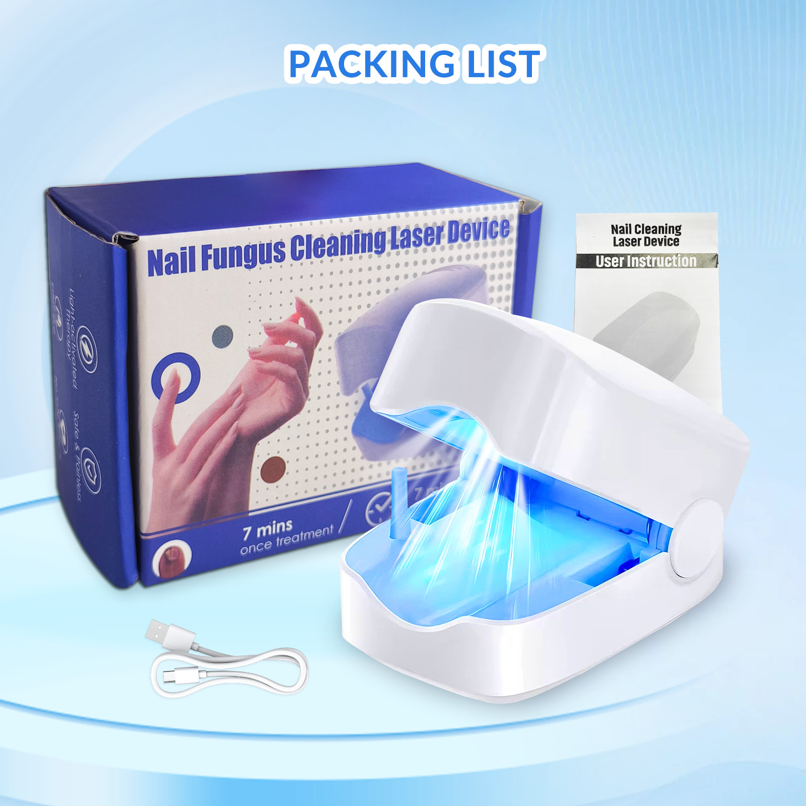 Nail Fungus Laser Physiotherapy Device 940nm 500nm for Toenail Fingernail Care
