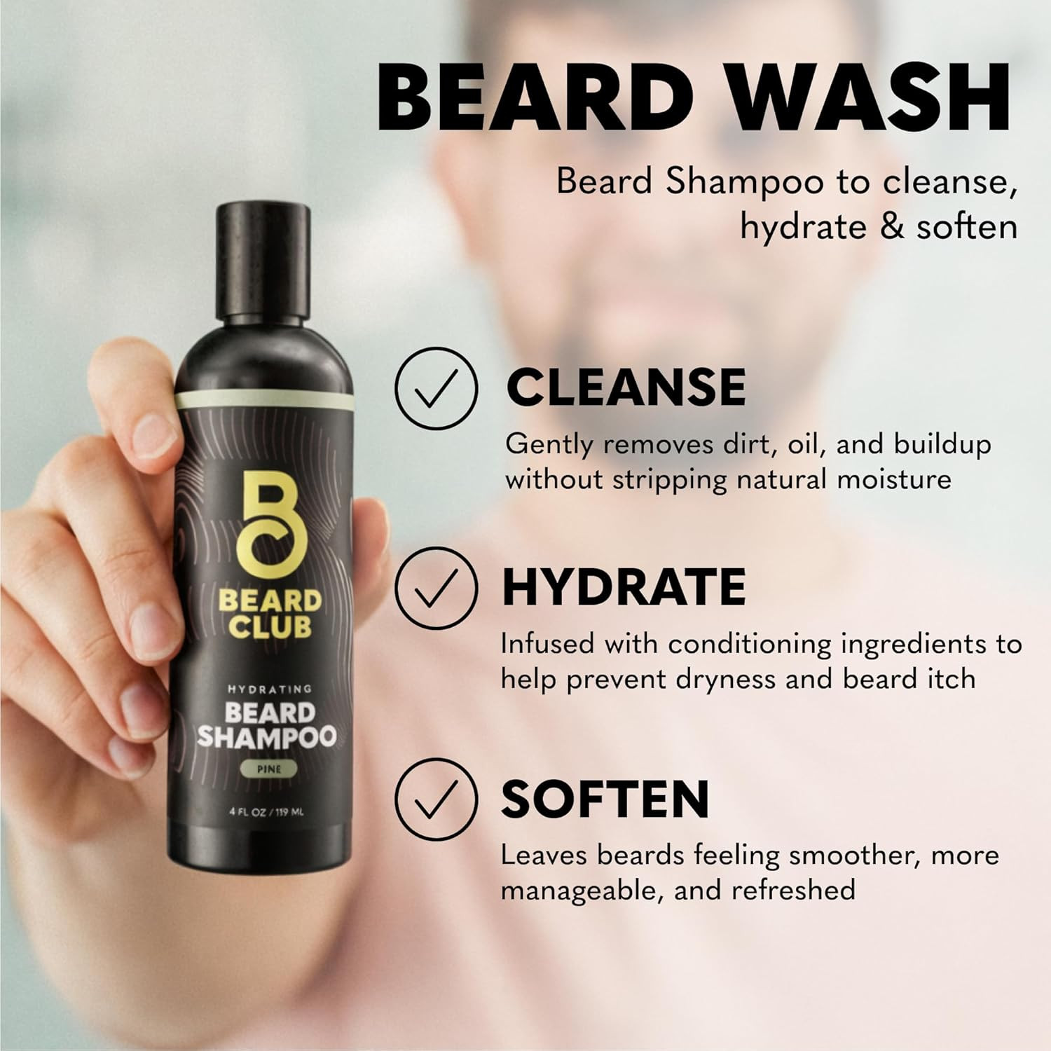 Beard Wash and Conditioner Set – Facial Hair Shampoo & Leave-In Conditioner for