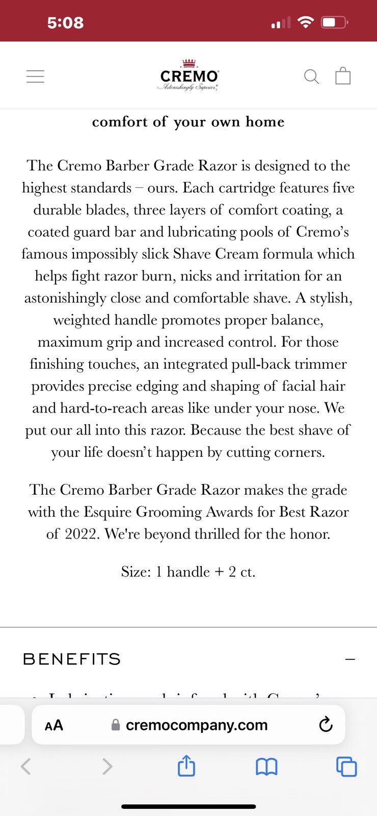 Cremo The Barber Grade Shave Experience 5 Razors No Box As Shown Free Shipping!