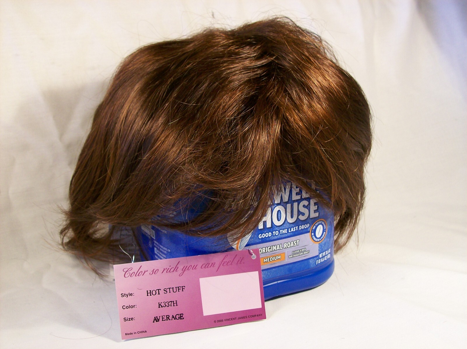 The Wig Company Hot Stuff Wig, Color K337H (Dark Auburn) Average Size, NWTIB