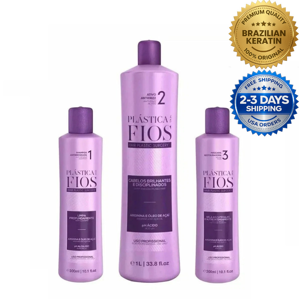 Cadiveu Plastica Dos Fios Brazilian Keratin Hair Straightening Treatment 3 Step