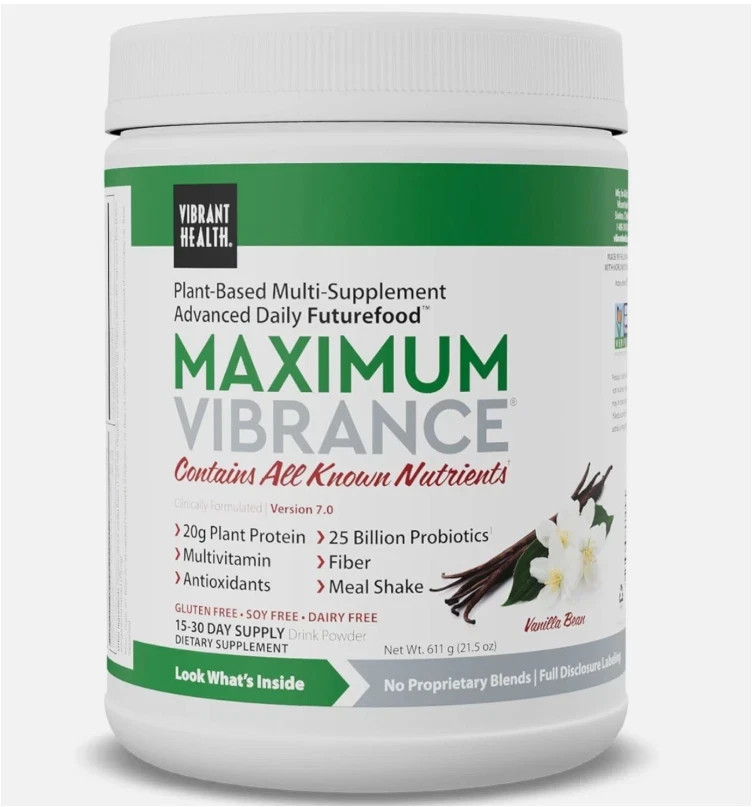 Vibrant Health Maximum Vibrance Version 7.0 Vanilla Bean 21.5 oz All Nutrients