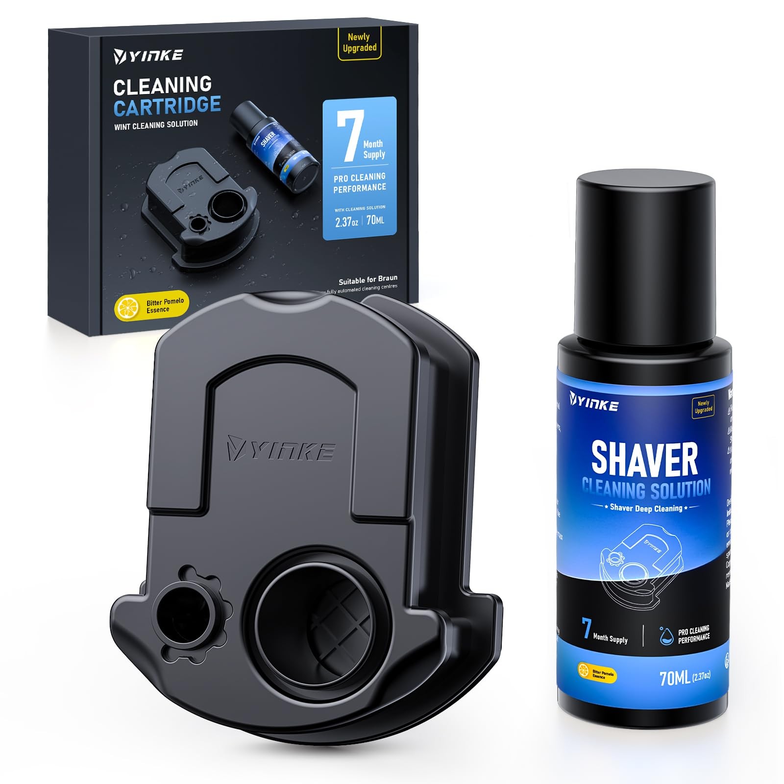 7 Month Supply Refillable Cartridge for Braun Clean Renew CCR Shaver Cleaner Kit