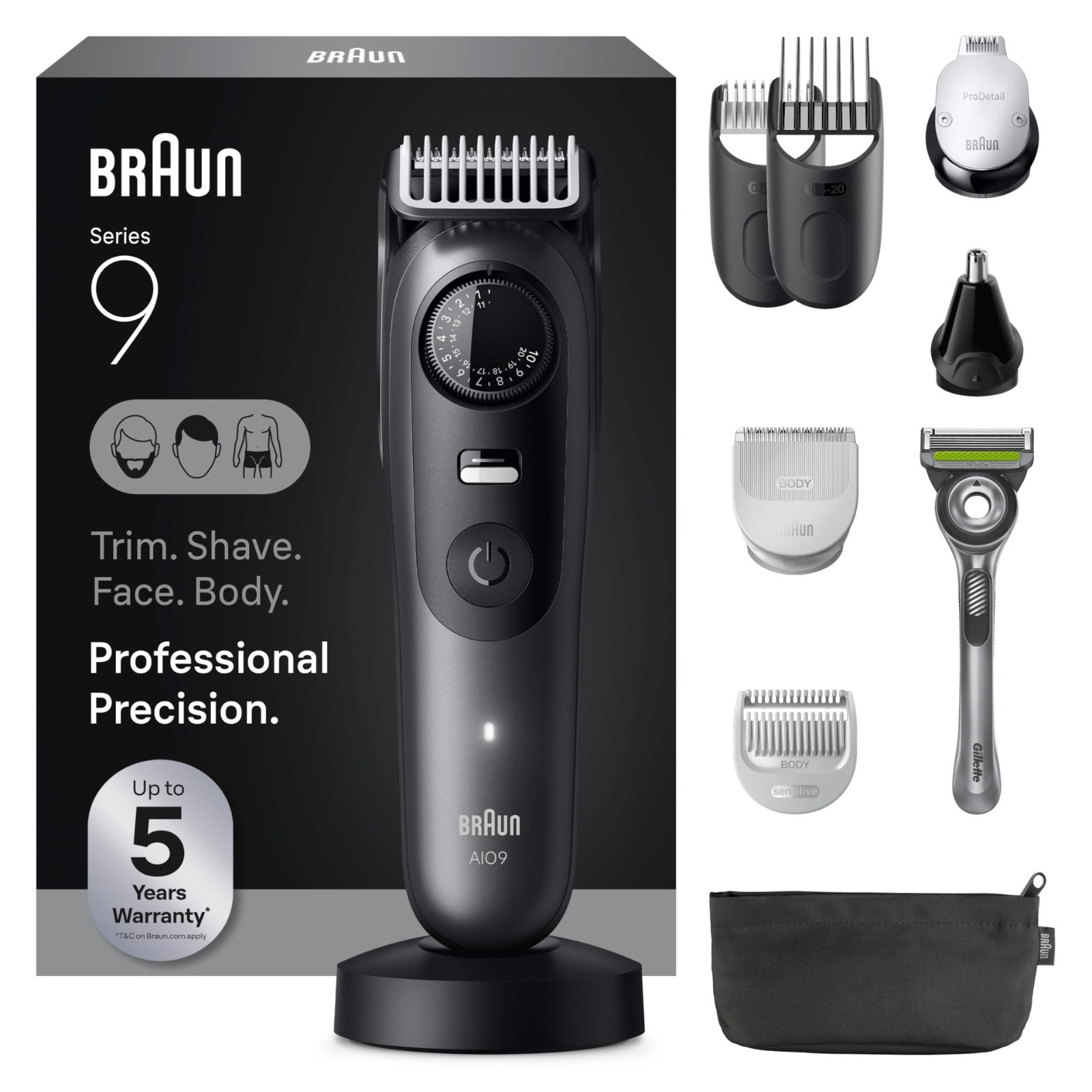 Braun All-in-One Series 9 Electric Beard Trimmer Kit Hair Clipper Shaver AIO9535