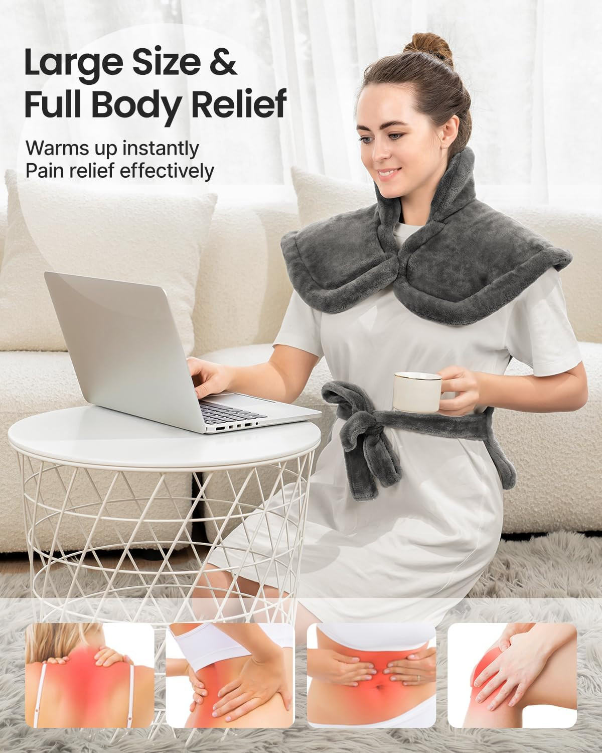 RENPHO Fathers Day Dad Gifts, Electric Heating Pad – 6 Heat Levels for Neck Shou