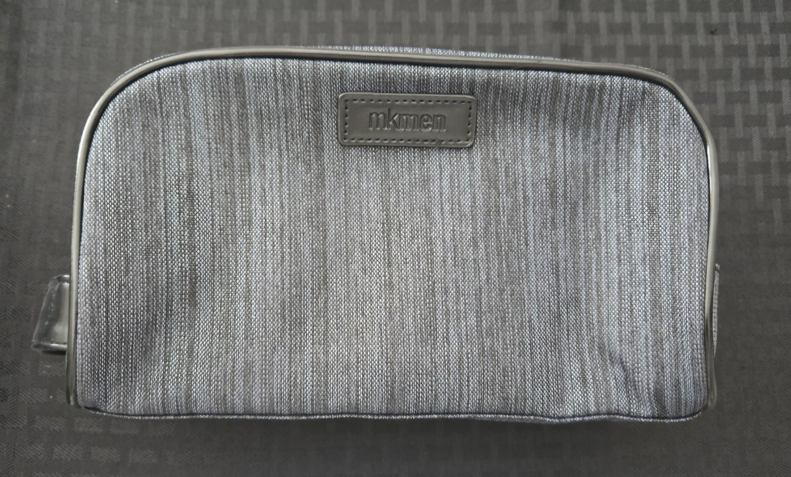 mkmen Gray Fabric Zipper Makeup Bag Case
