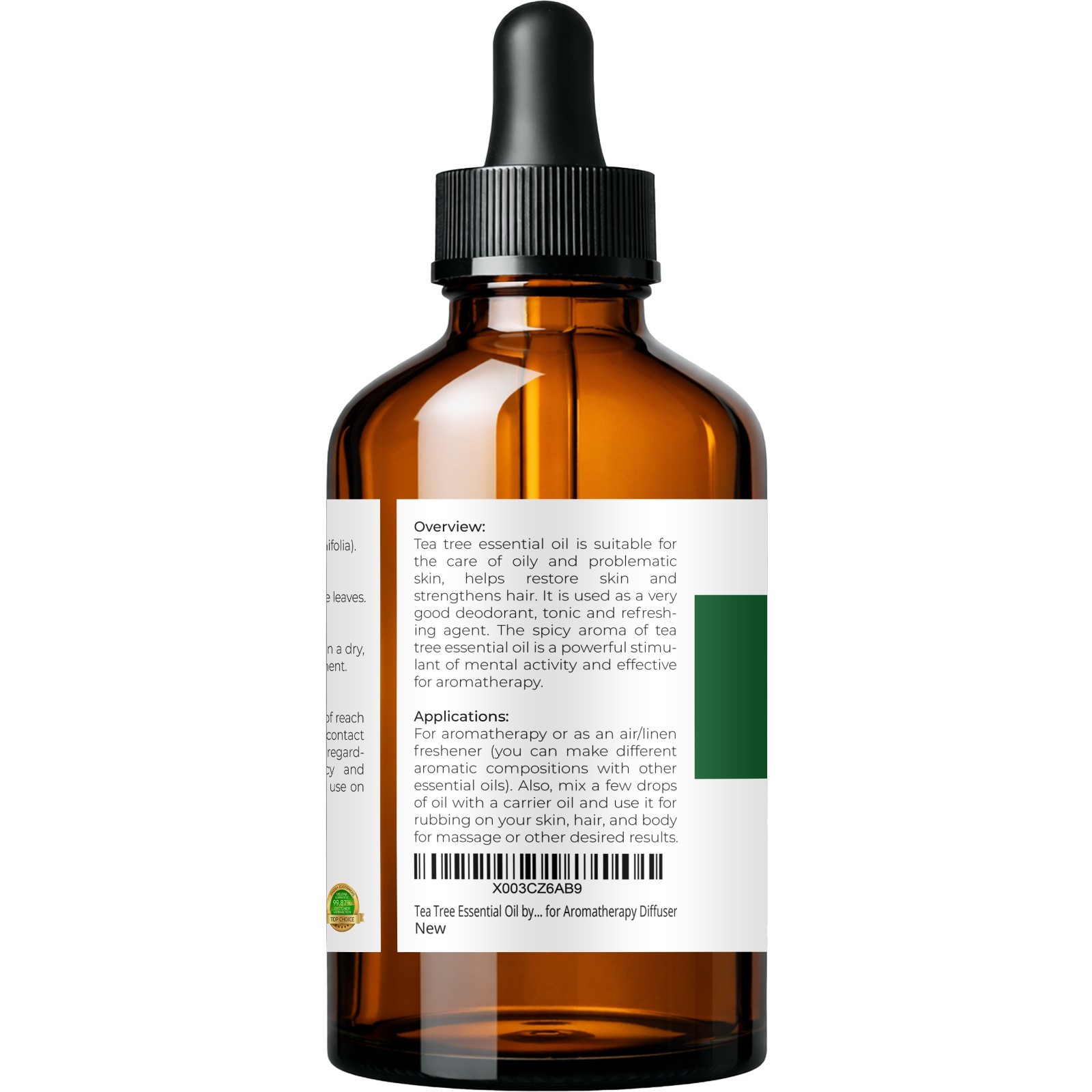 Tea Tree Essential Oil by Velona 0.5 – 32FlOz Therapeutic Grade for Aromatherapy