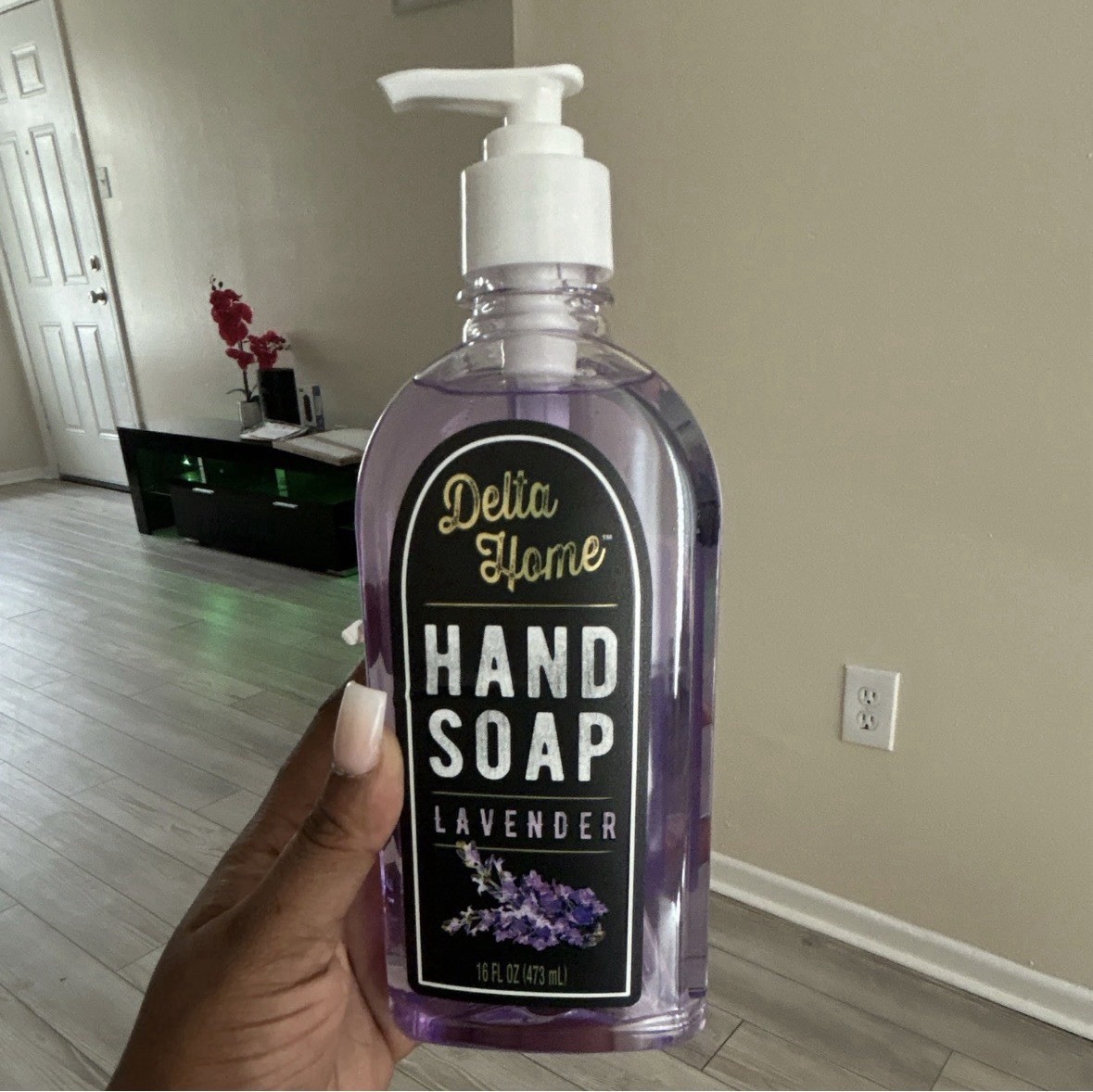 Delta Home Lavender Liquid Hand Wash, Floral Pump Bottle, 16 fl oz