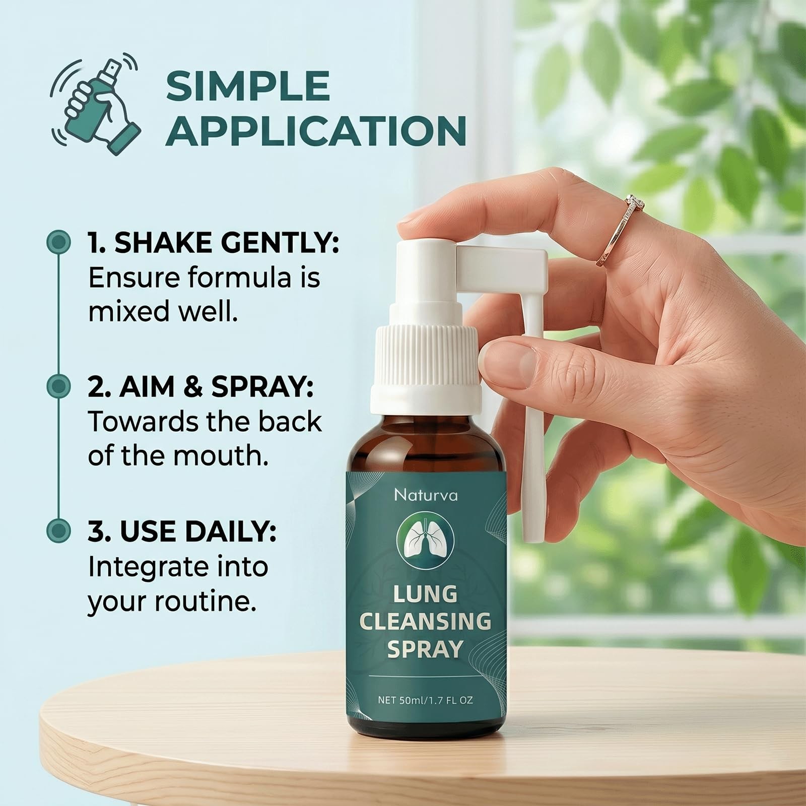 Naturva Lung Cleansing Spray,Calendula Leaf Extract 1 Fl Oz (Pack of 1), 1pcs