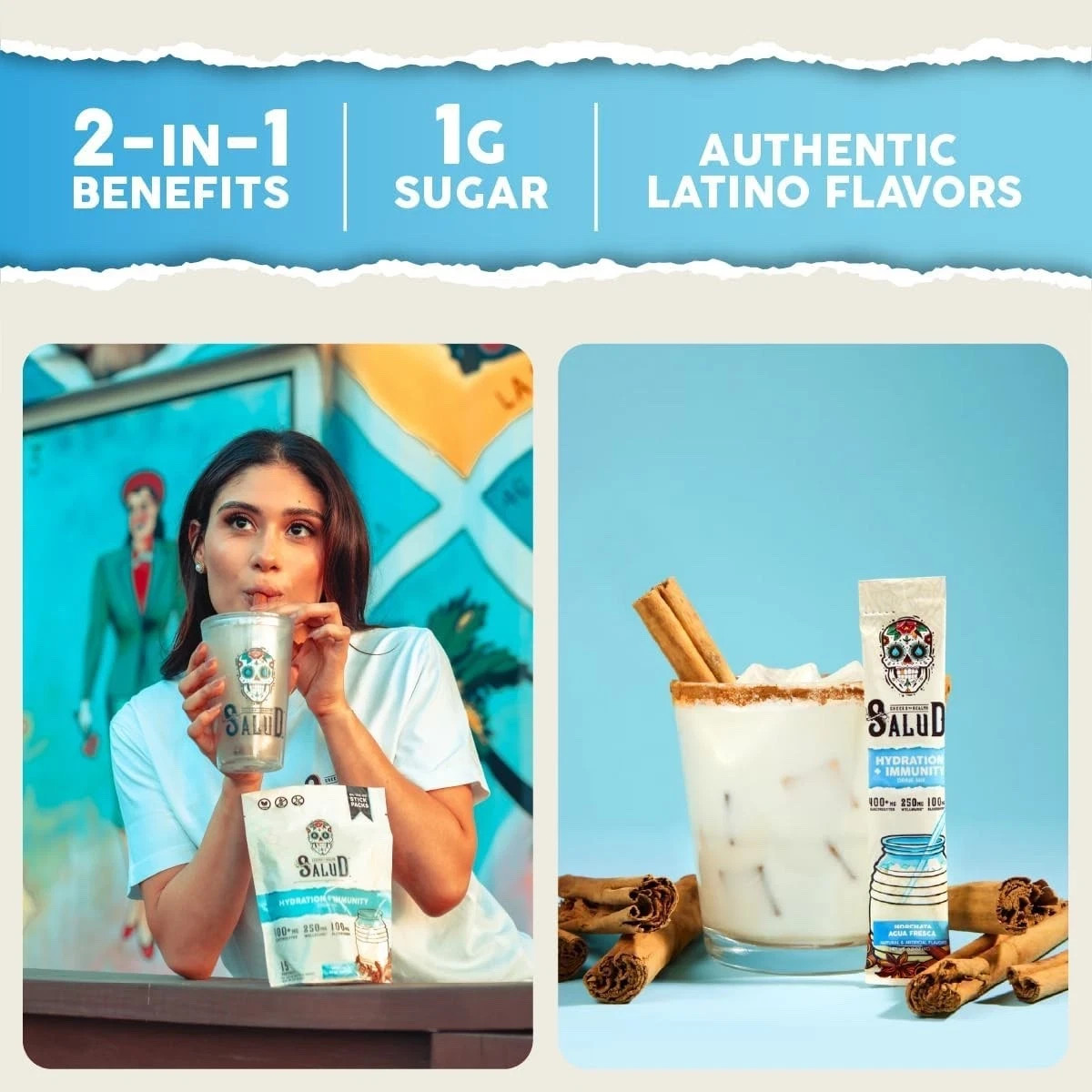Salud 2-in-1 Hydration Packets + Immunity Electrolytes Drink Mix – 15 Stick Pack
