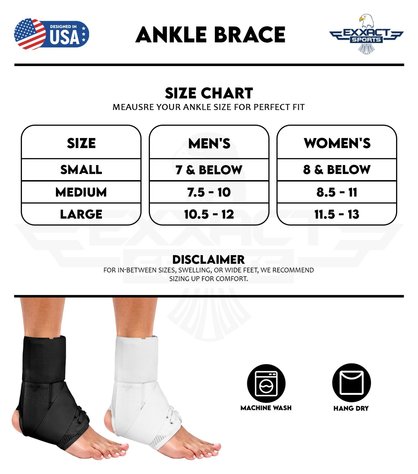 Exxact Sports Adjustable Ankle Brace for Men & Women – Support & Pain Relief