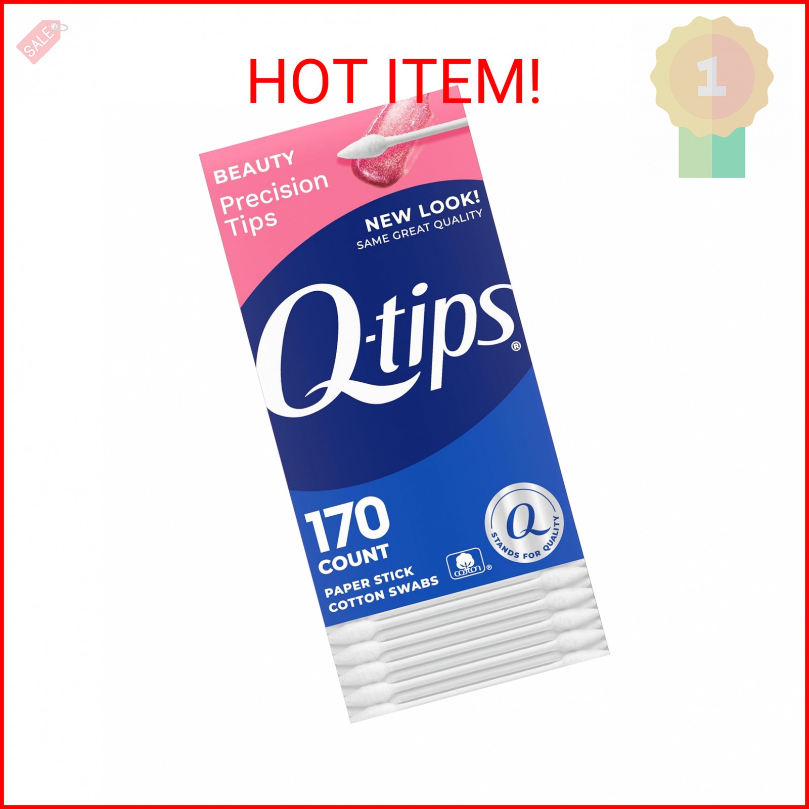 Q-Tips Cotton Swabs, Precision Tip, 170 Count