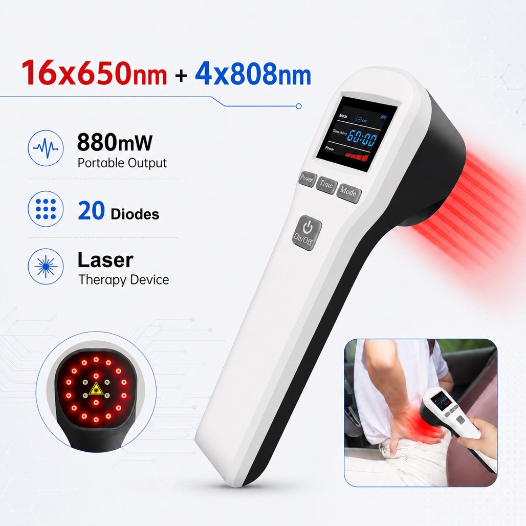 880mW Low Level Laser Therapy for Pain Relief Wound Healing Home Use 650nm+808nm