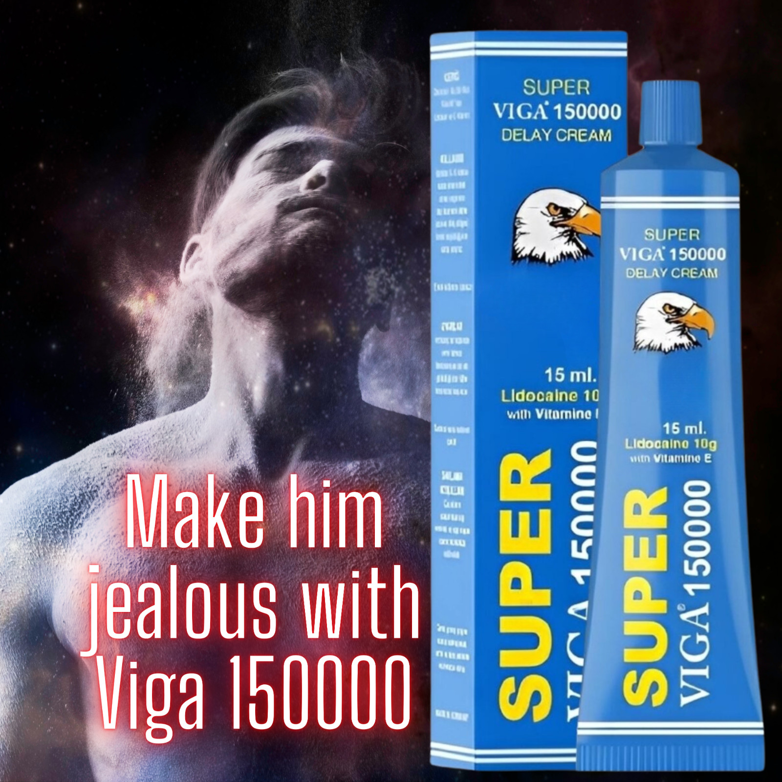 Viga 150000 for Men Long-Lasting Delay Cream 100% Natural Pack of 2