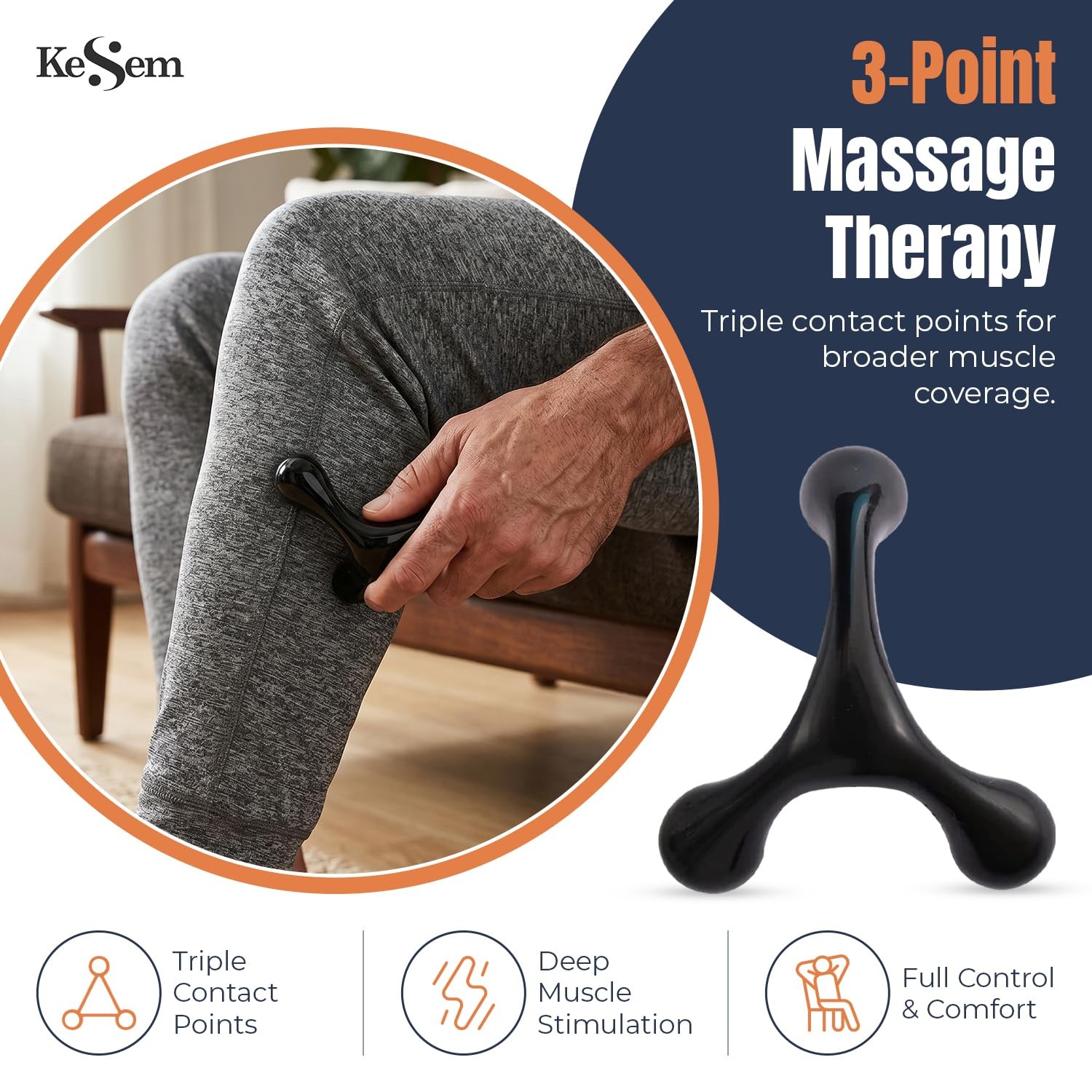 3pc Trigger Point Massage Tool Set Deep Tissue Thumb Saver Full Body Massager
