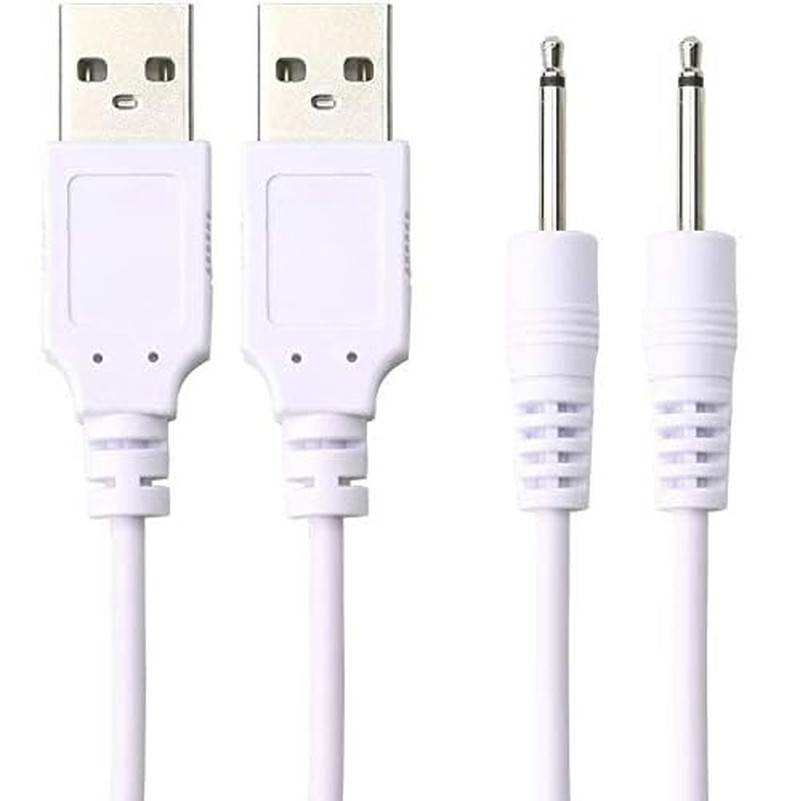 2 Pack 2.5Mm Vibrating Massager Charger Replacement DC Charging Cable Set Compat