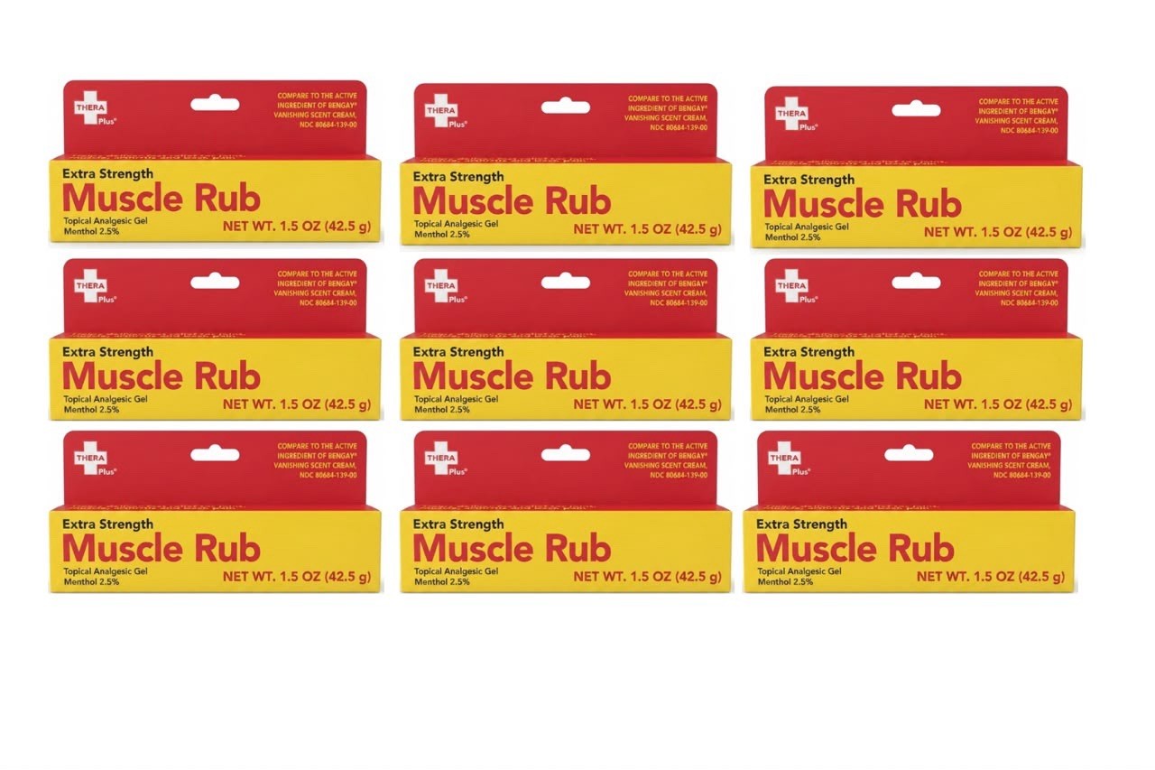 Thera Plus Extra Strength Muscle Rub Gel 1.5oz 9-Pack Fast Relief Joint Pain