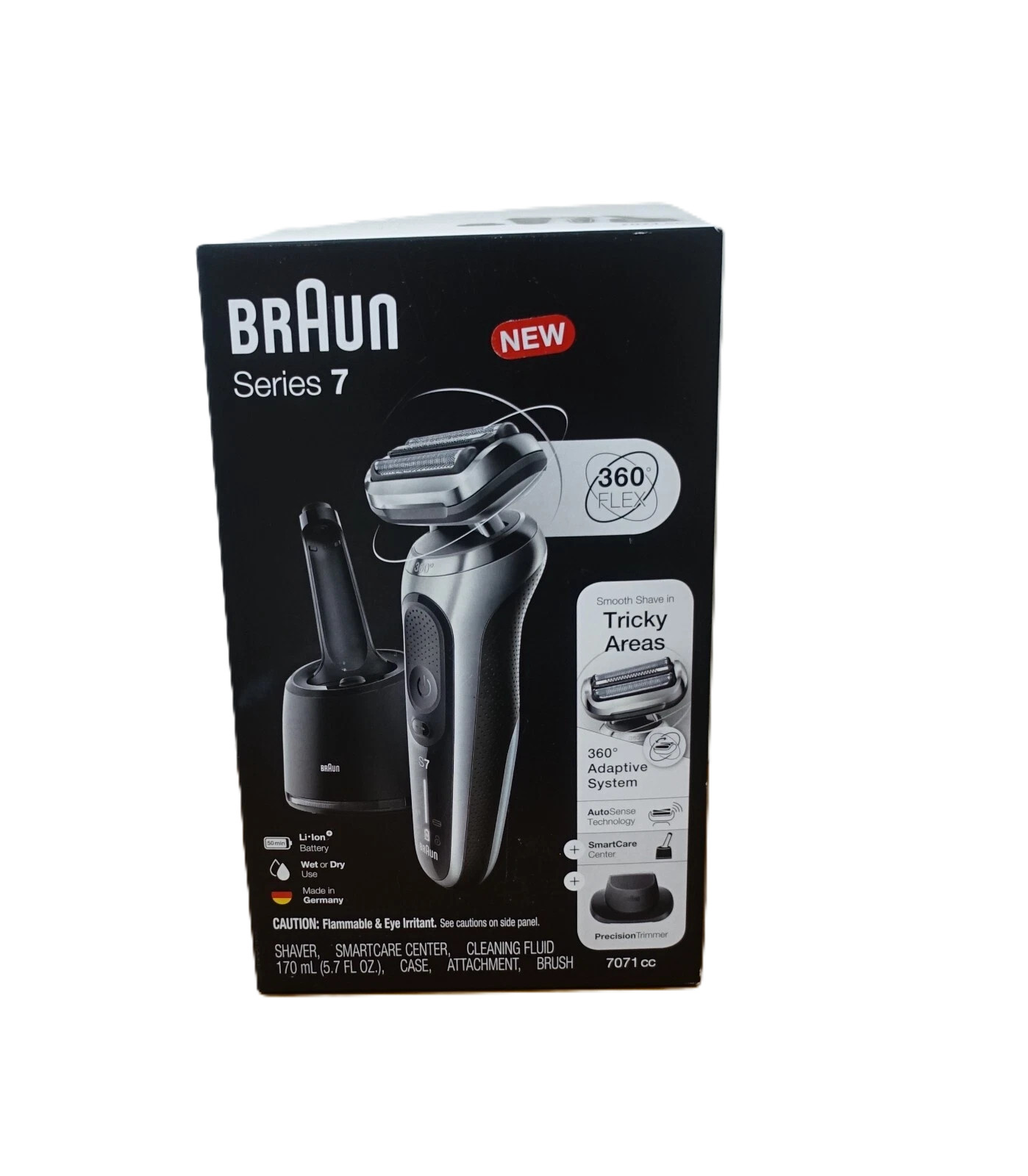 Braun Series 7 7071cc Flex System Silver Wet Dry Electric Shaver