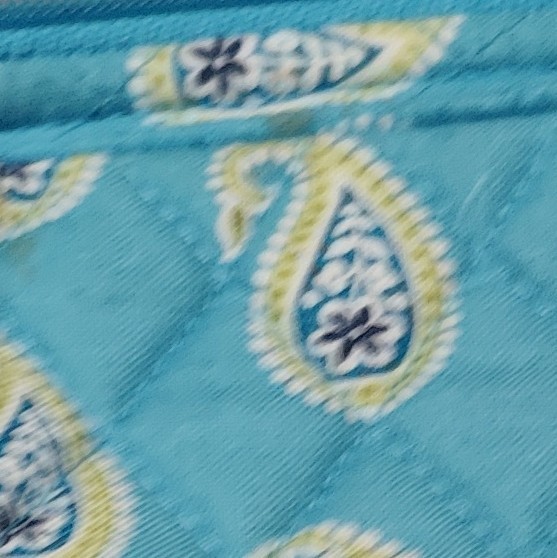 Vera Bradley Blue Fabric Quilted Paisley Zip-Around Makeup Bag