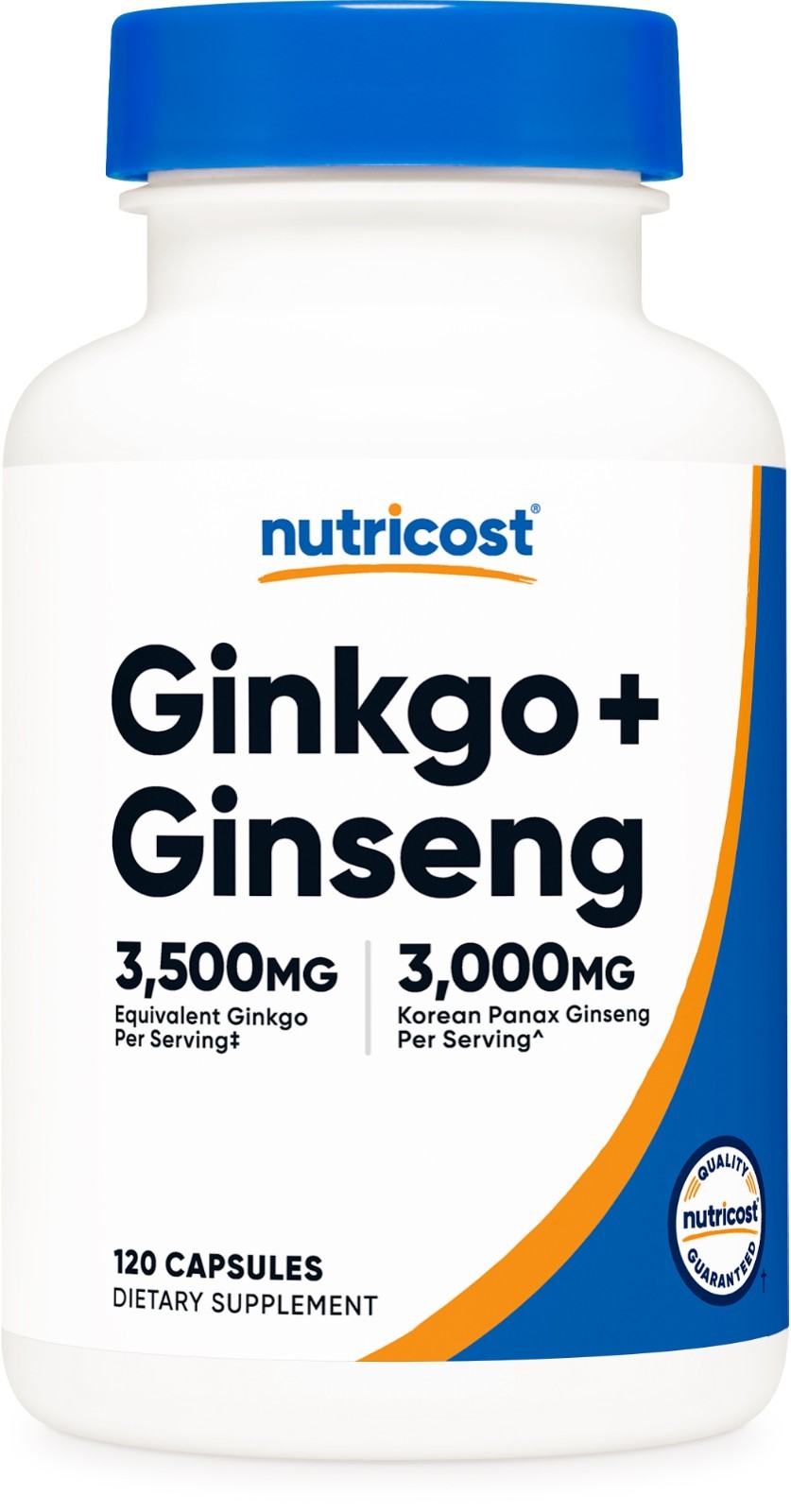 Nutricost Ginkgo + Ginseng Supplement 120 Capsules for 60 Servings Per Bottle