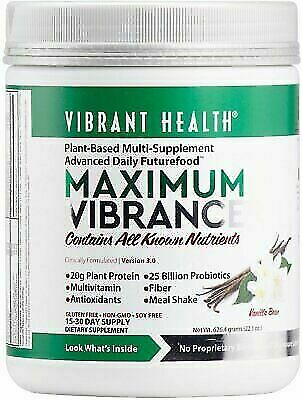 Vibrant Health Maximum Vibrance 15 Serving Vanilla Bean Supplement Powder -11/27