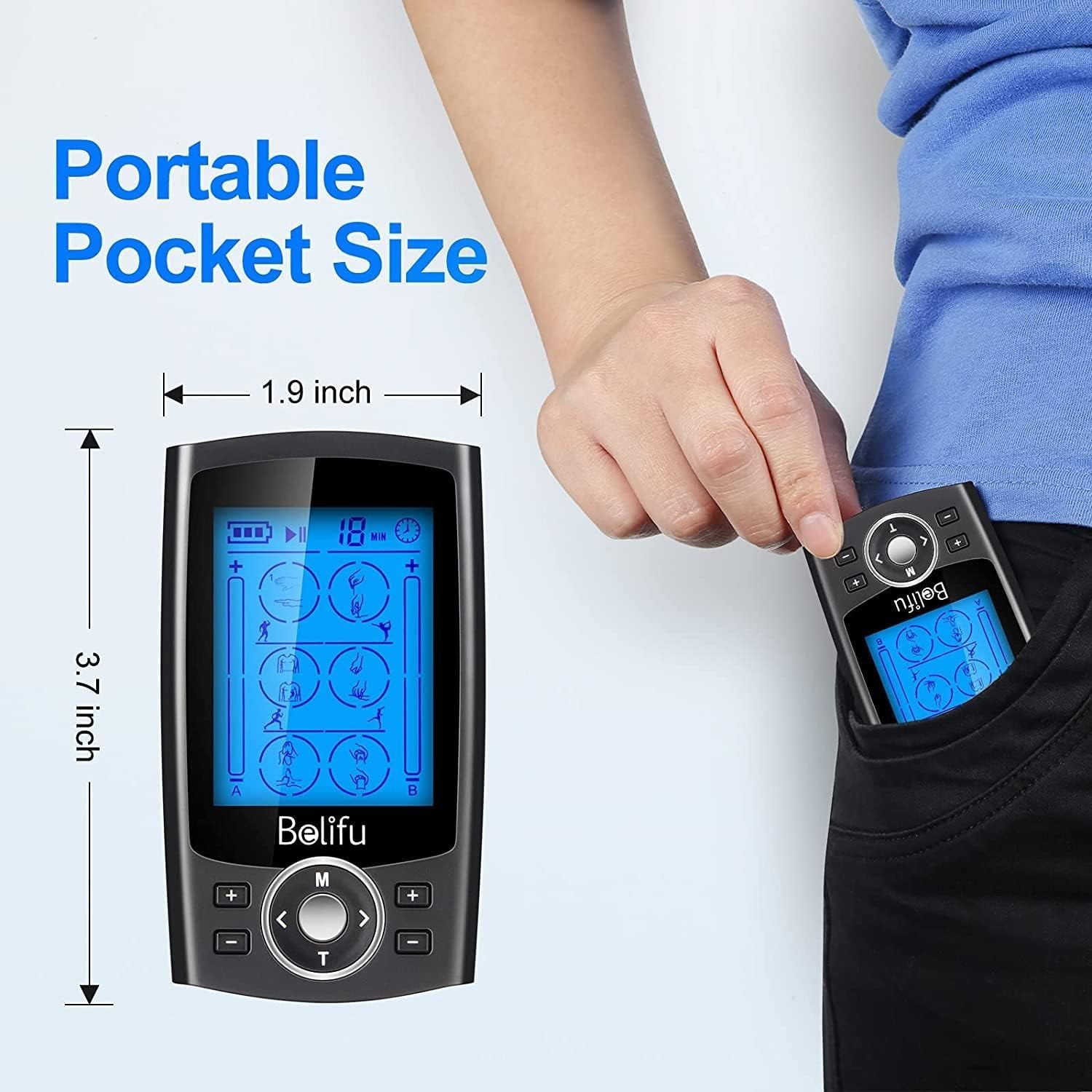COCOPU 24 Modes Tens Unit Muscle Stimulator Machine Pulse Massager Pain Relief
