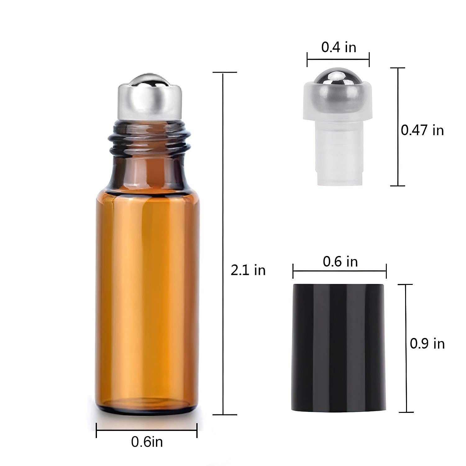 Complete Essential Oil Roller Bottle Kit – 24 Amber 5ml Bottles with Labels