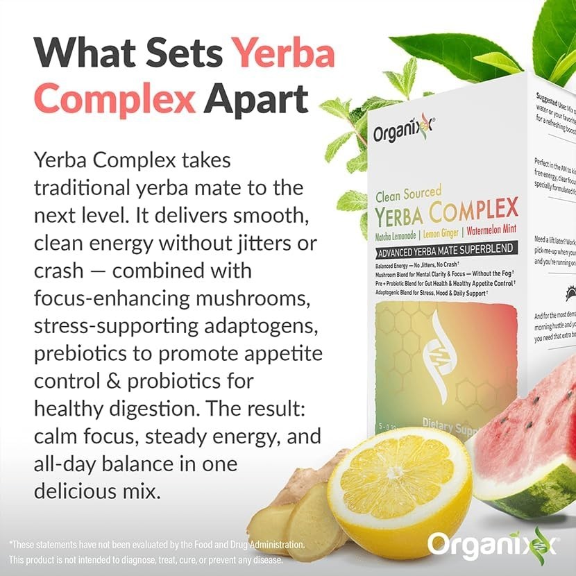 NEW Organixx Clean sourced Yerba Complex 3 Flavor pack of 15 exp 12/2027