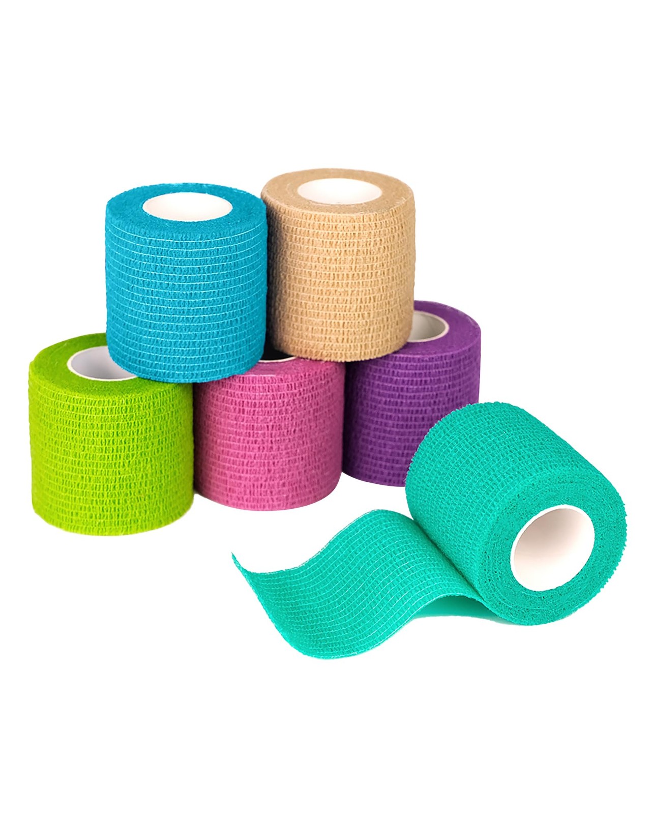FriCARE Self Adhesive Bandage Wrap, 6 Count (Pack of 1), 6 Rainbow Color