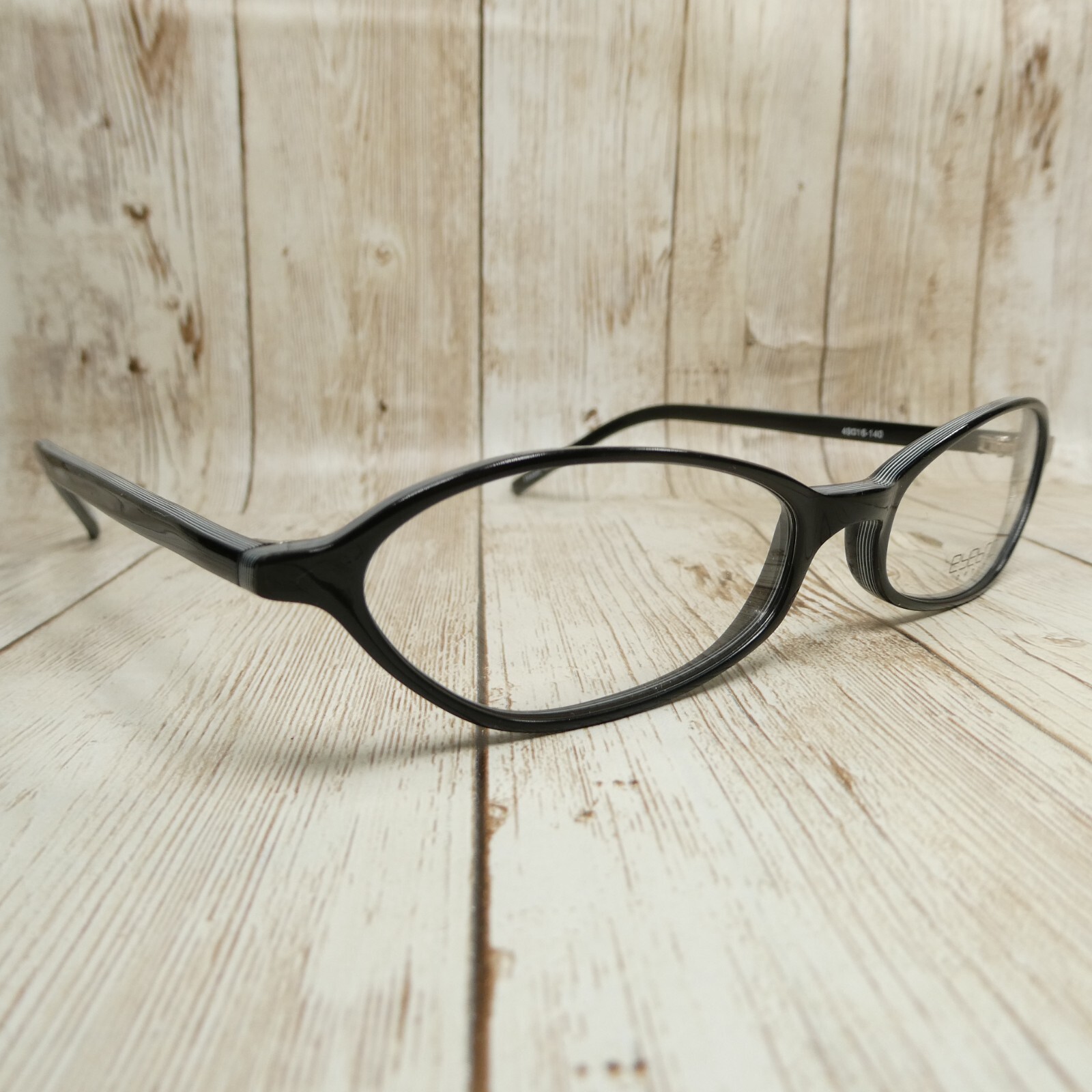 EyeBro Optix All Black Stripe Layer Oval Eyeglasses FRAMES EO-5031 49-16-140 NEW