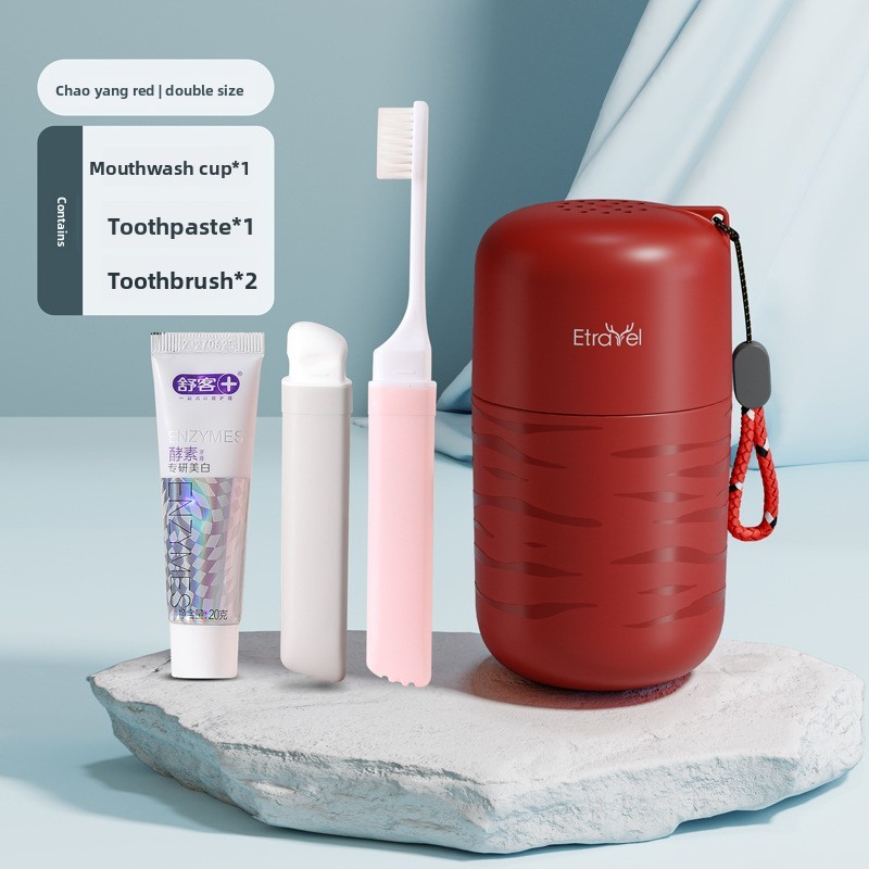 Portable Travel Toothbrush Set 3pcs with Toothpaste & Rinse Cup