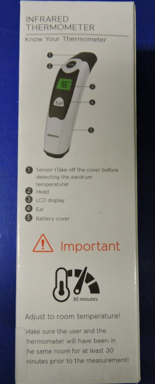 NEW Ankovo Forehead Ear Fever Thermometer Digital Infrared Dual Mode JPD-FR100+