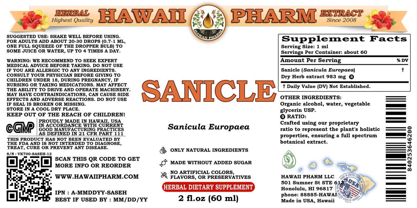 Sanicle (Sanicula Europaea) Tincture, Dried Herb Liquid Extract