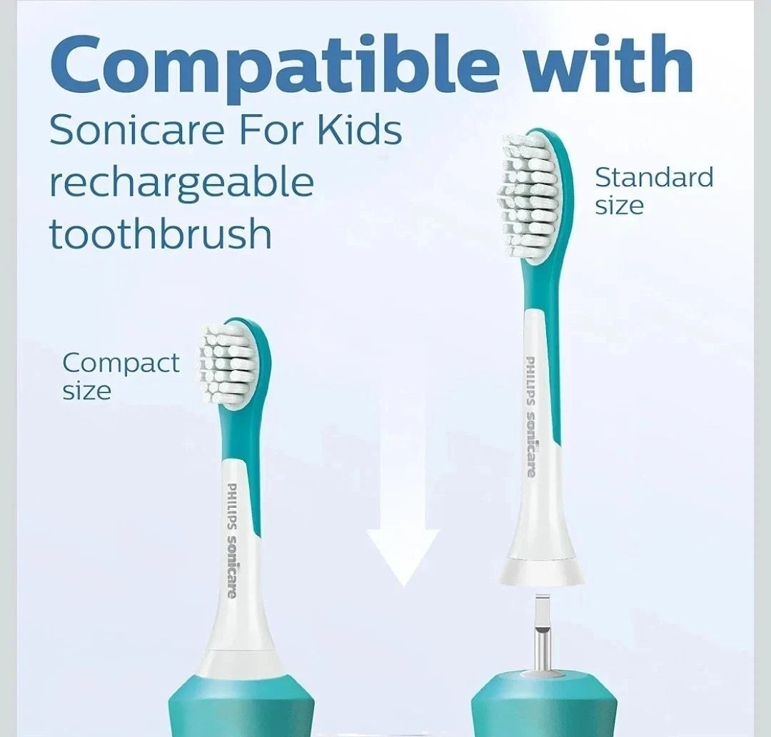 4x Pack Replacement Toothbrush Heads for Philips Sonicare Kids 3+ Years