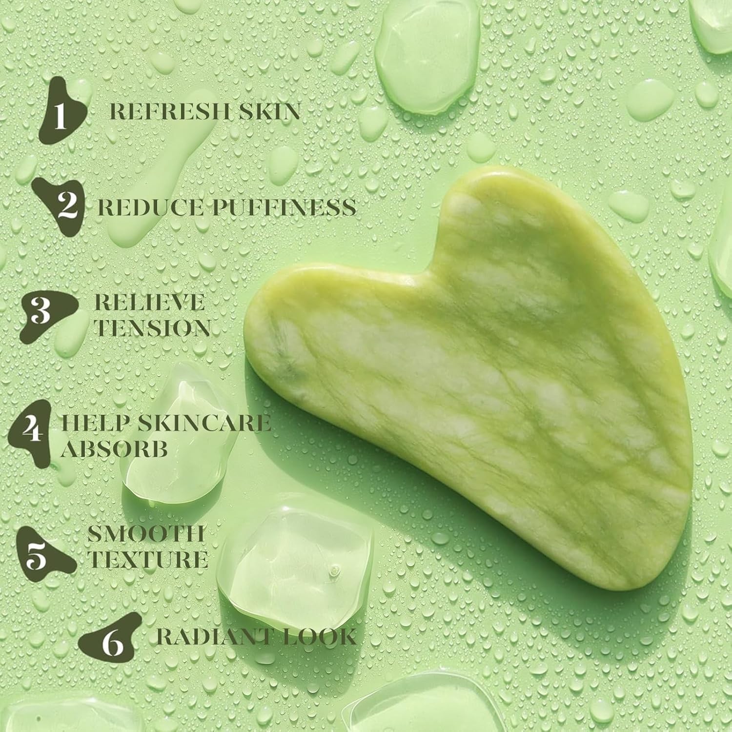 BAIMEI IcyMe Gua Sha & Jade Roller Facial Tools Face Roller and Gua Sha Set for