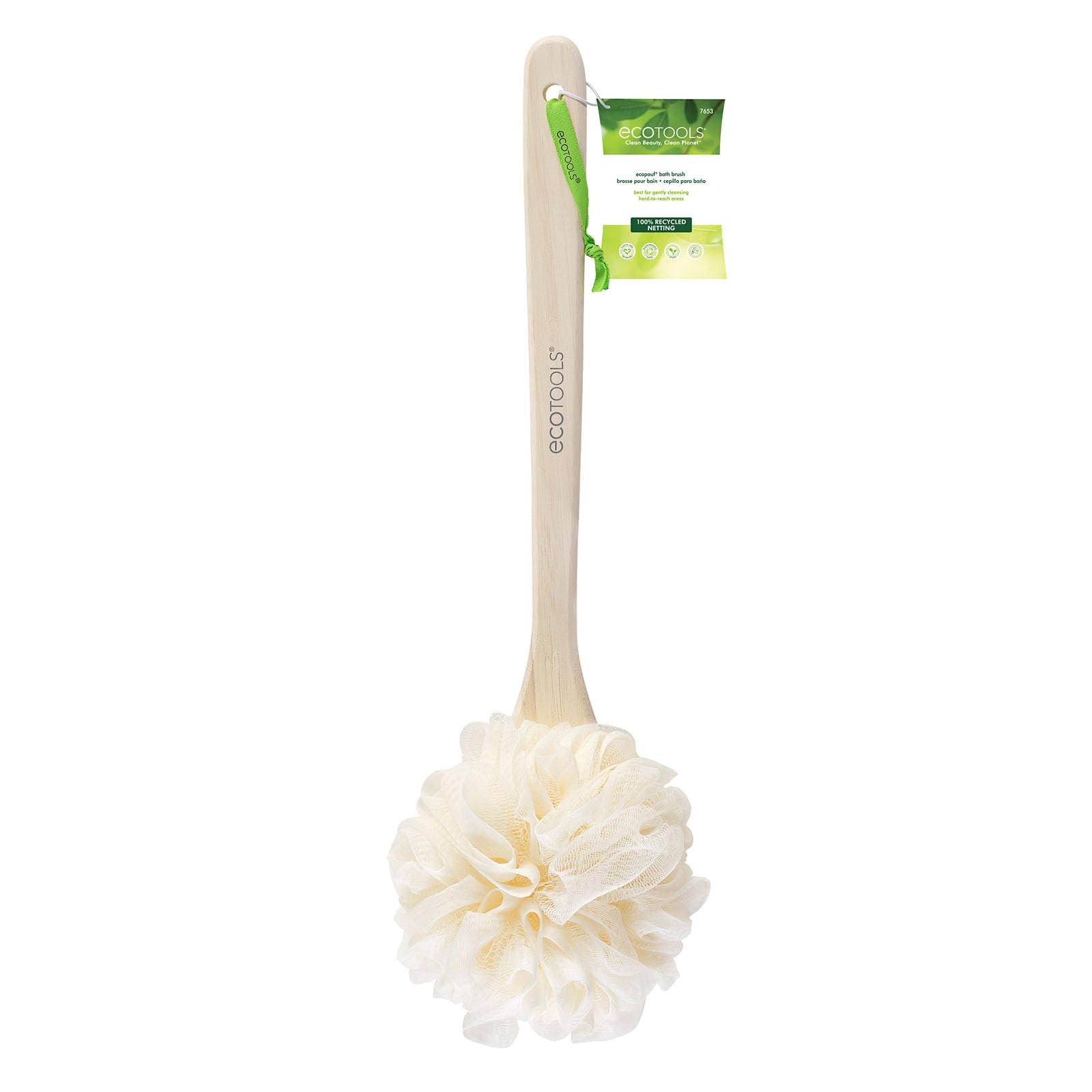 Bath Pouf With Handle – Hard-to-Reach Cleansing 1 Count (Pack of 1), Default