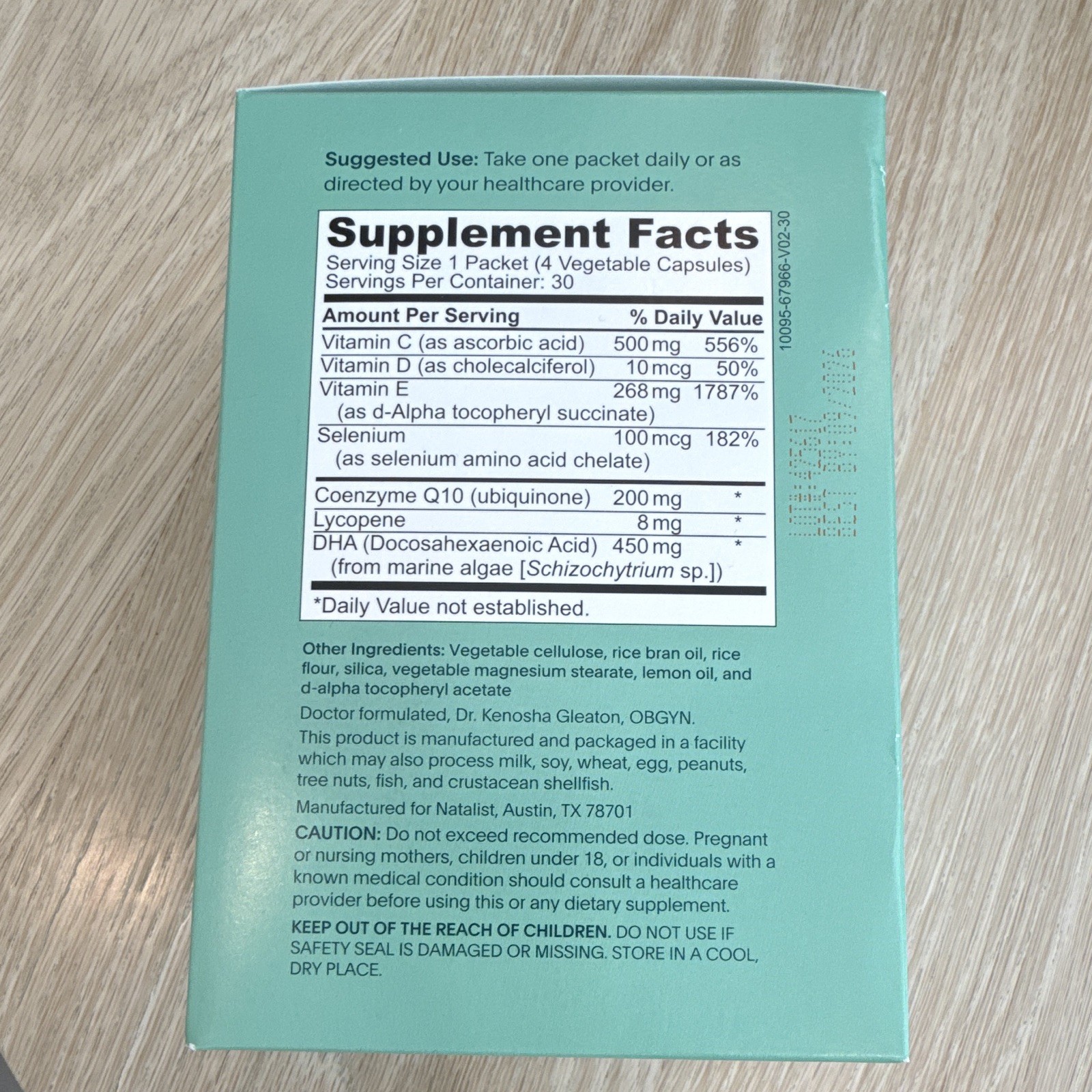 Natalist Male Prenatal Daily Packets 120 Capsules Vegan Exp 09/2026
