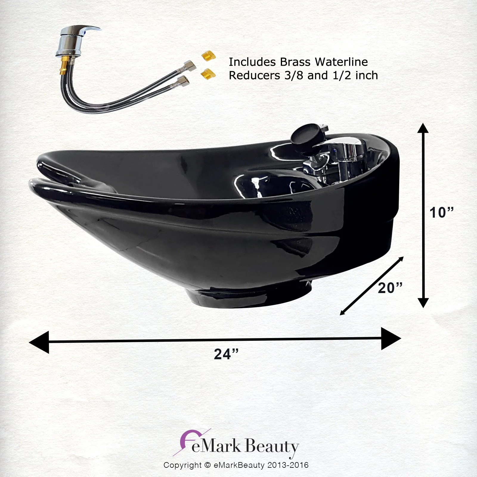 Black Ceramic Tilting Wall-Mounted Shampoo Bowl – Luxury Salon Sink with