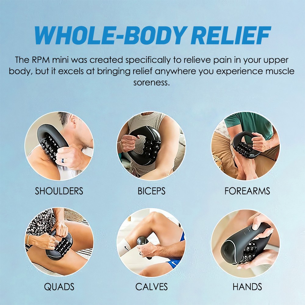 Electric Handheld Rolling Massager Rechargeable 3-Speed Spin Percussive Massager