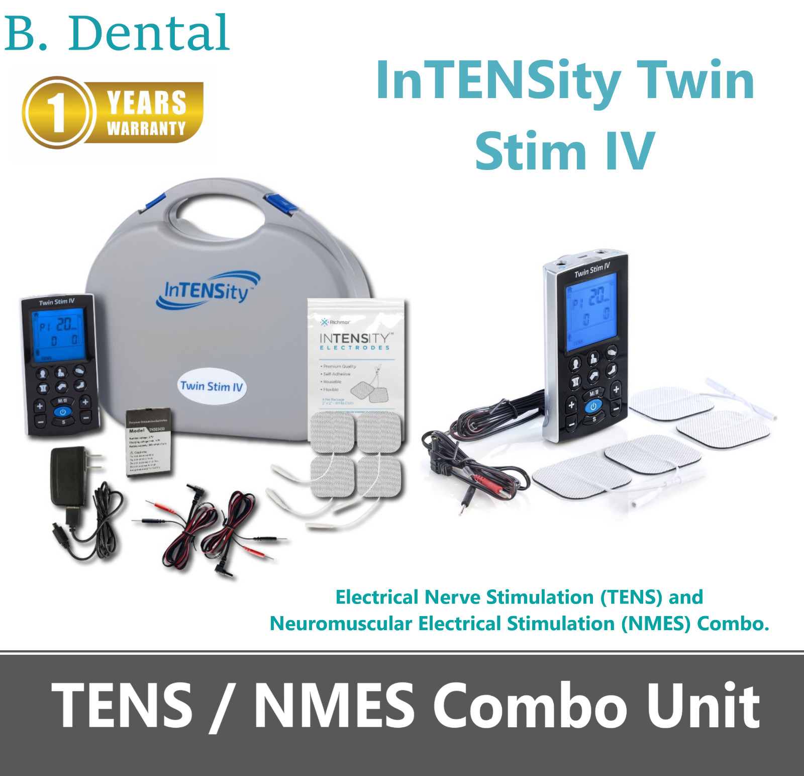 Muscle DIGITAL DEVICE InTENSity Twin Stim IV, 1 Year Wrnty, NEMS Complete, NEW