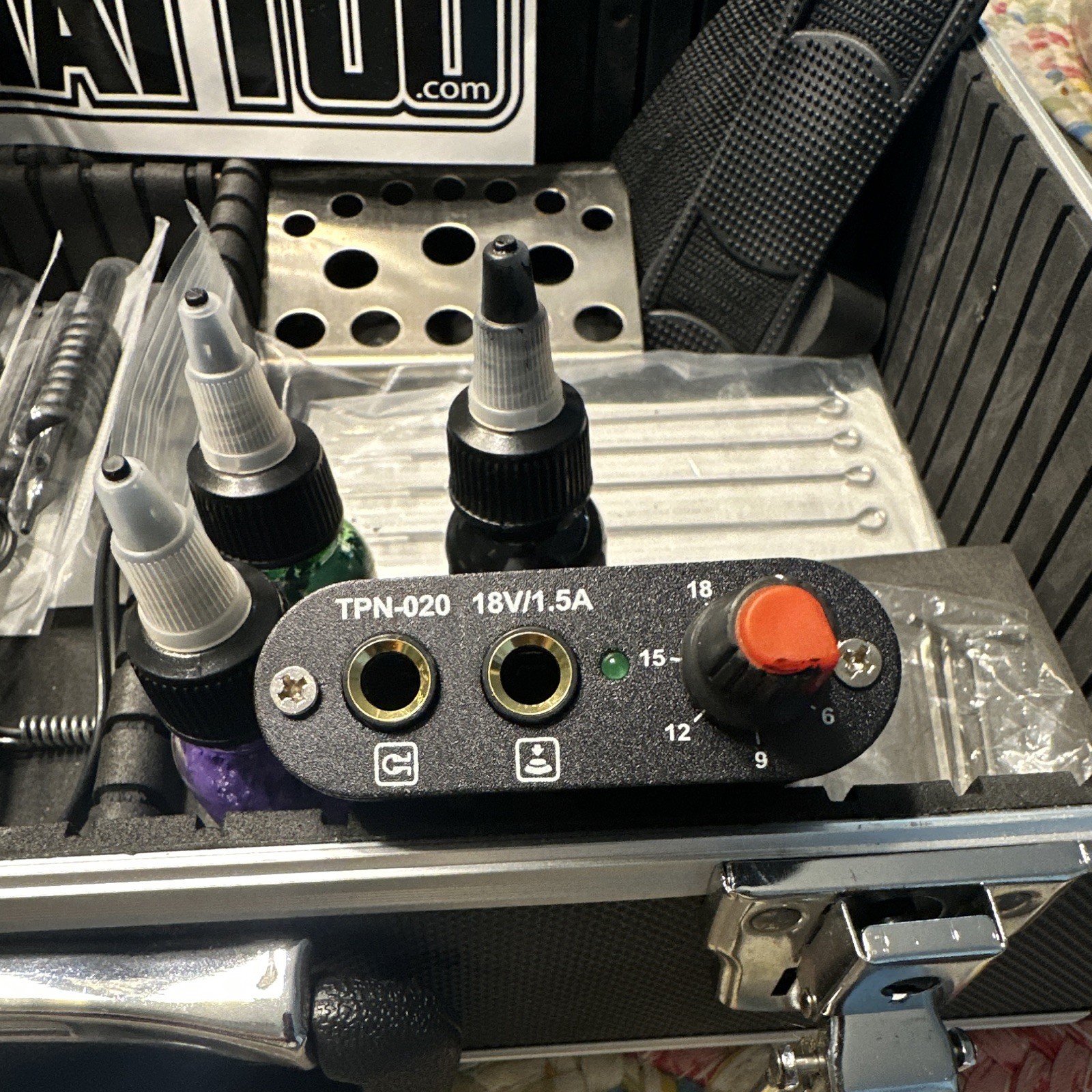 Element Tattoo Supply Adjustable Tattoo Kit w/ Case, Power Supply, Ink TPN-020