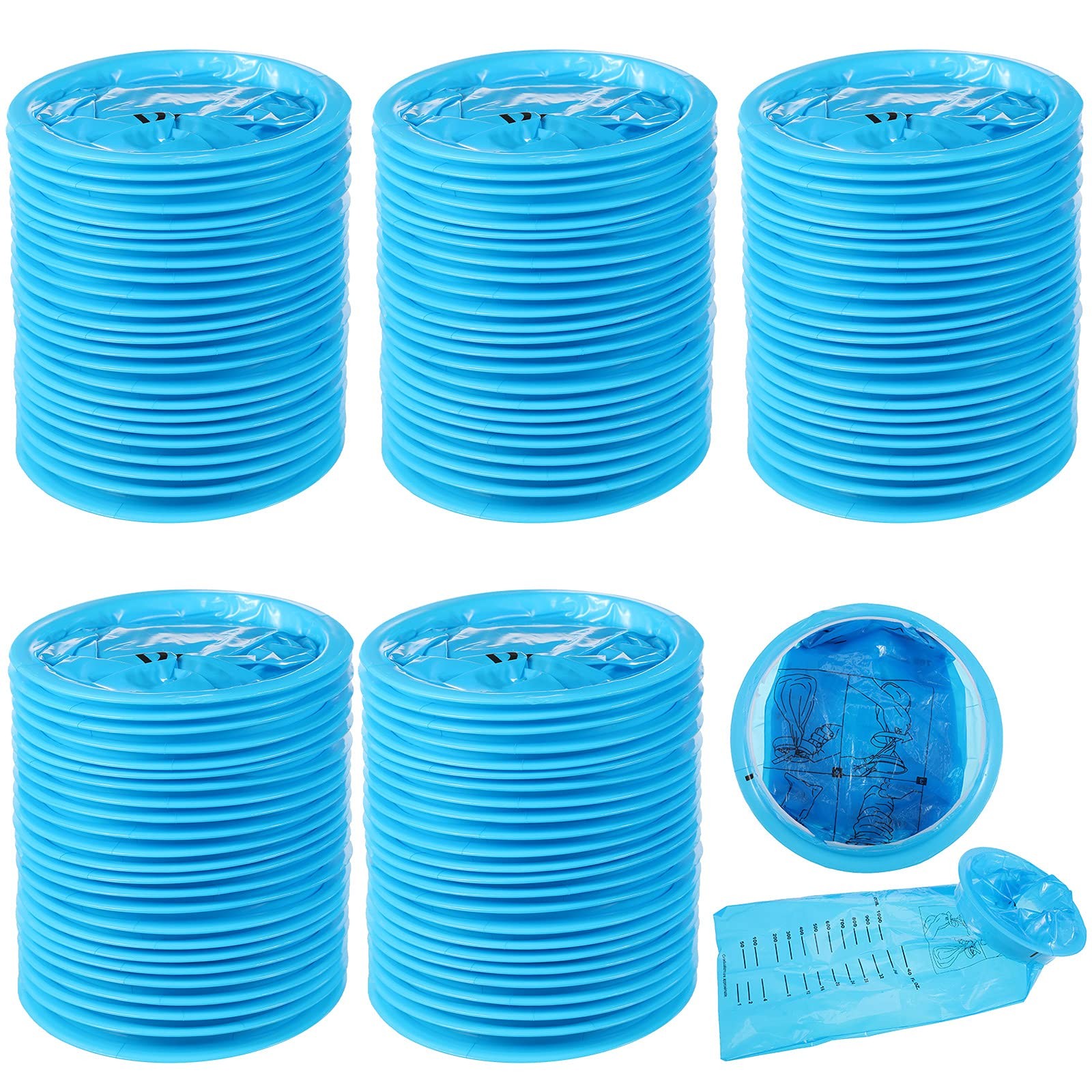 Nuanchu 100 Pcs Emesis Barf Bags Disposable Vomit Portable Puke Nausea Bags
