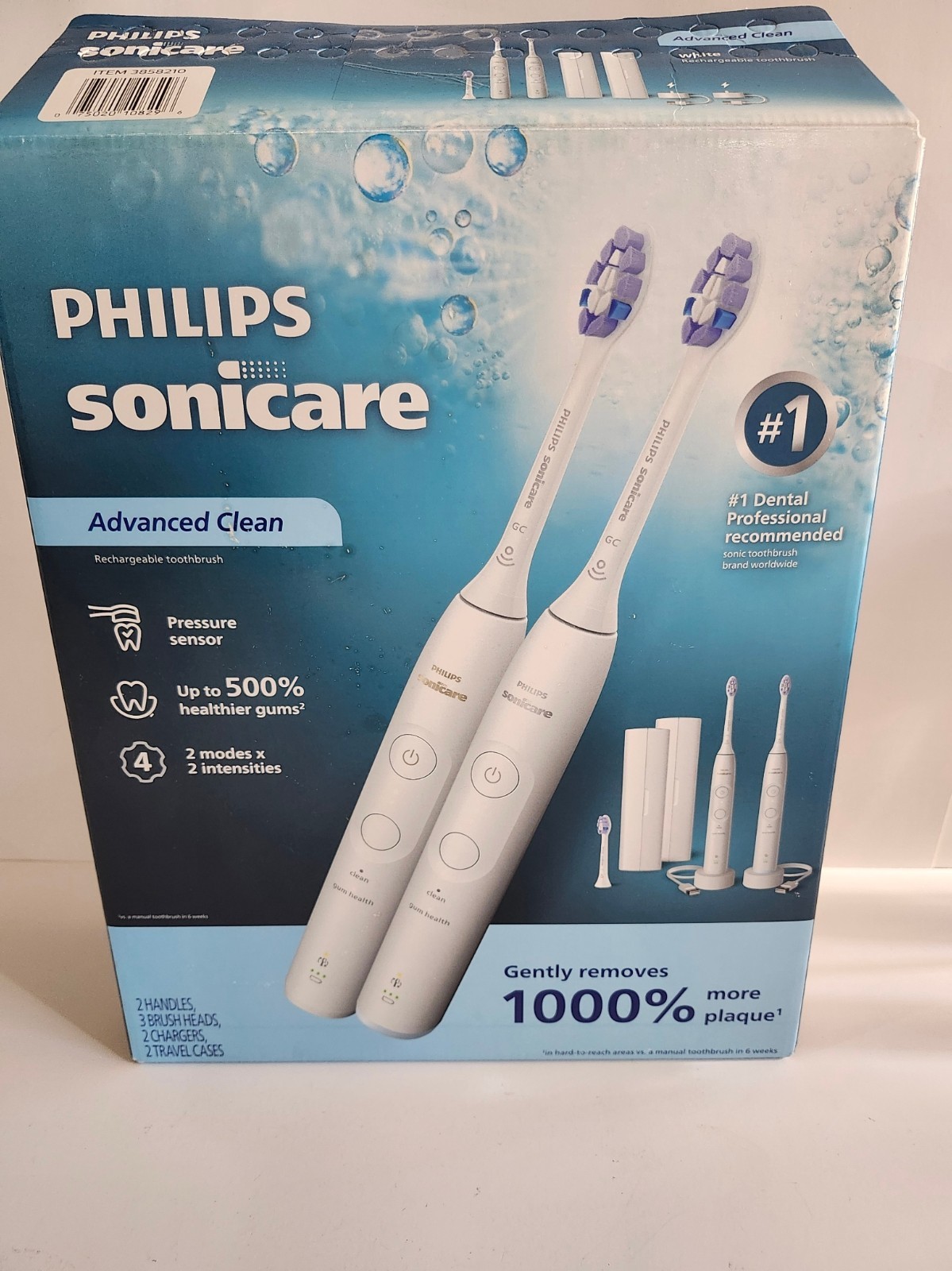 Philips Sonicare Advanced Clean Rechargeable Electric Toothbrush 2 Pack
