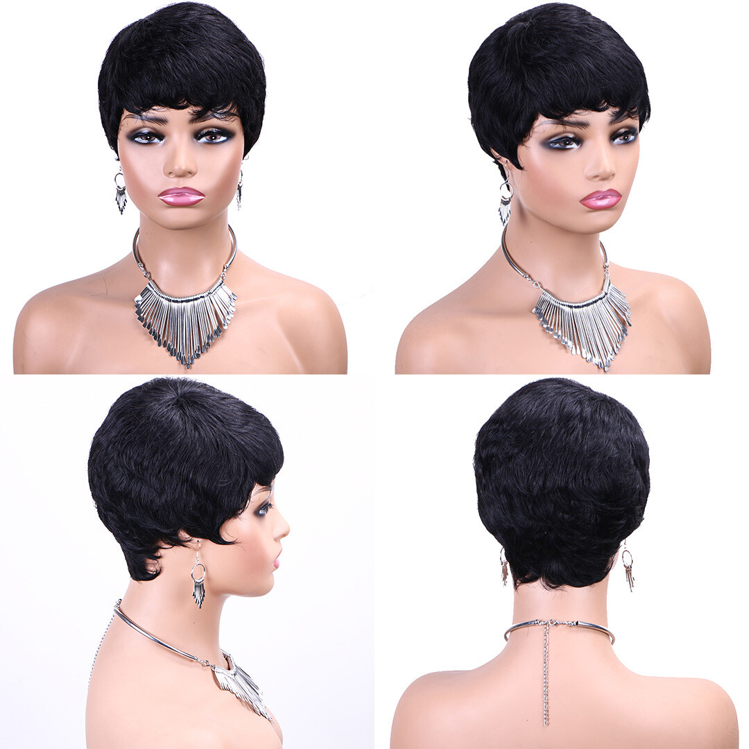 Pixie Cut Human Hair Wigs Short Pixie Wig None Lace Front Wigs Boy Cut Straight