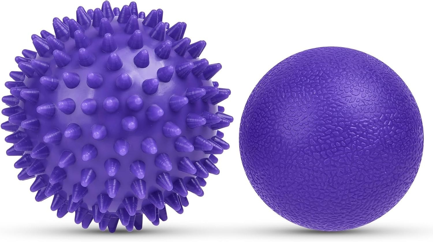 Portable Deep Tissue Massage Balls – 2 Pack Lacrosse & Spike for Pain Relief