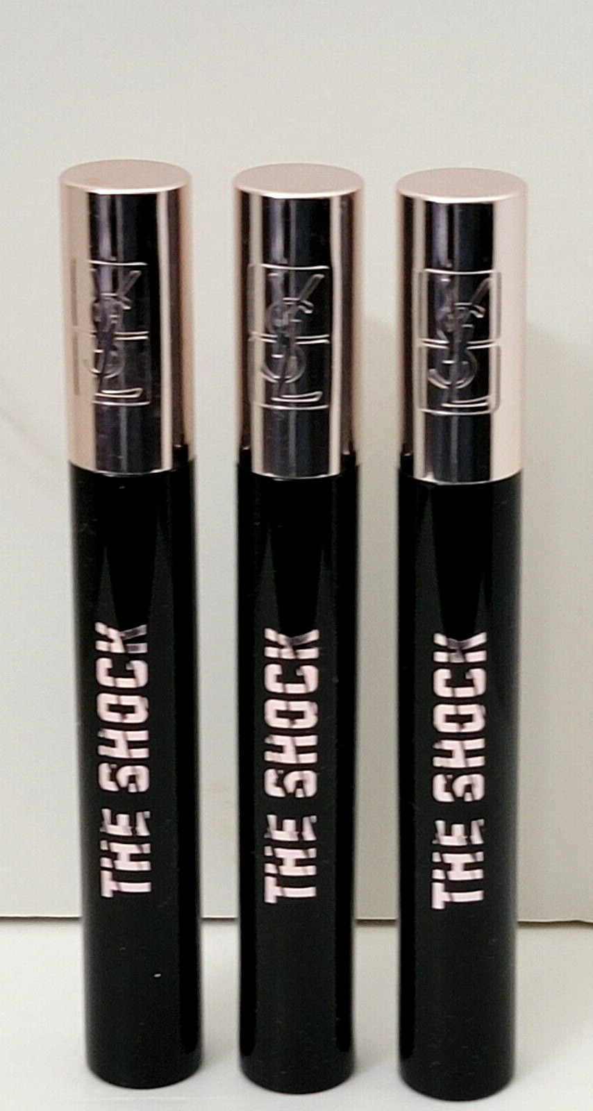 3 pk YSL THE SHOCK MASCARA VOLUME EFFECT 0.28 fl oz # 3 ROUGH BURGUNDY