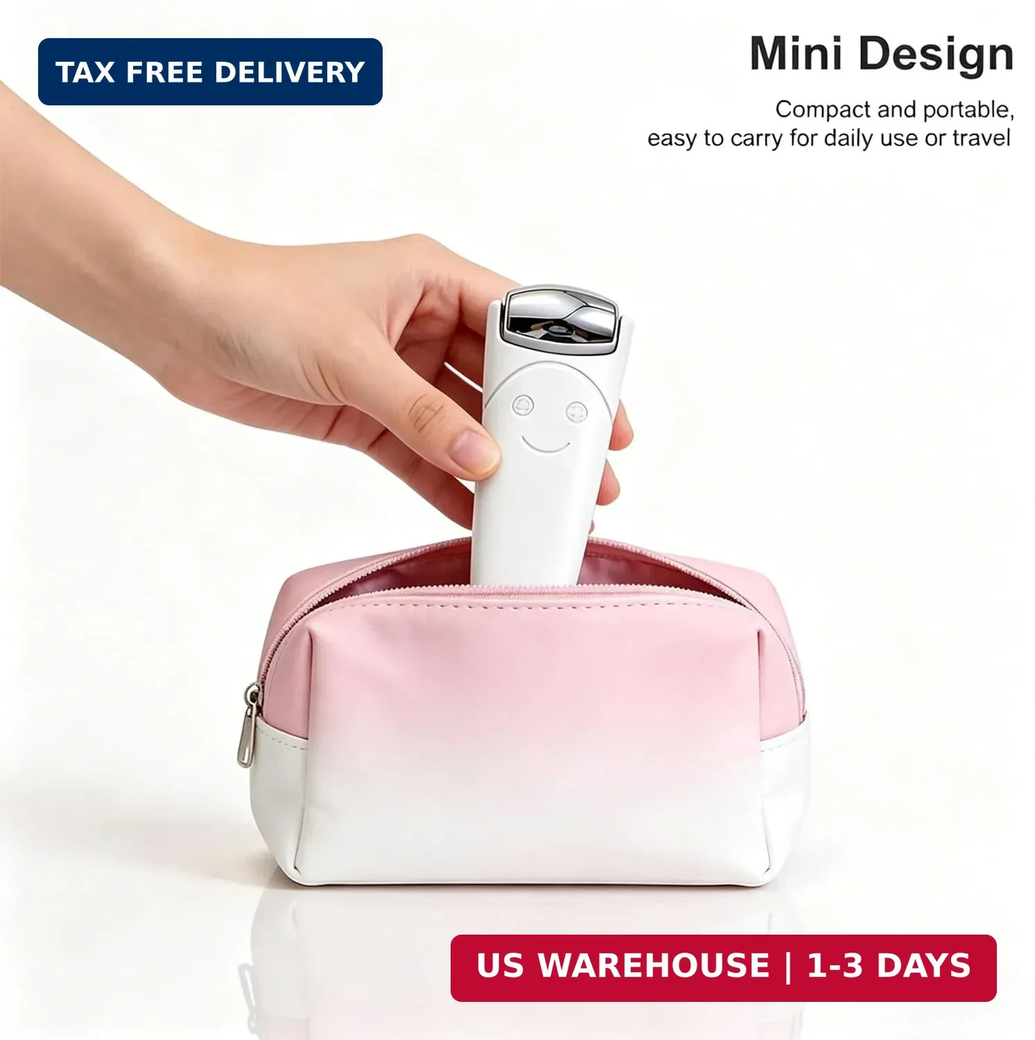 Mini Stainless Steel Ice Roller for Face & Under Eye, Travel Size Cooling Facial