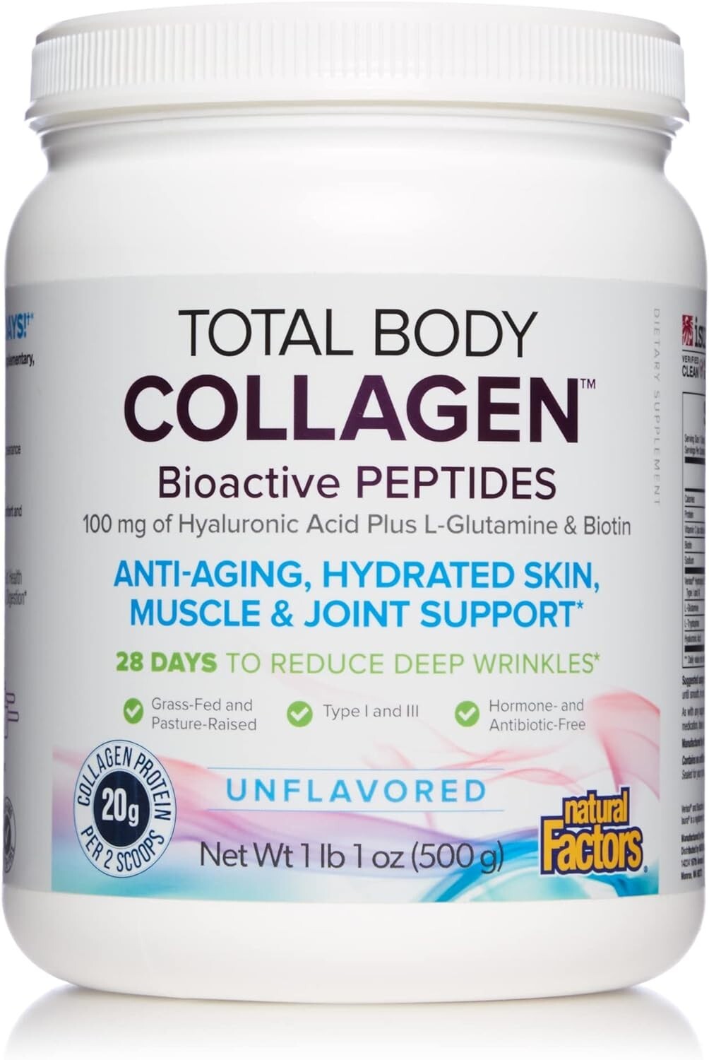 Natural Factors Total Body Collagen 1lb 1oz (500g)