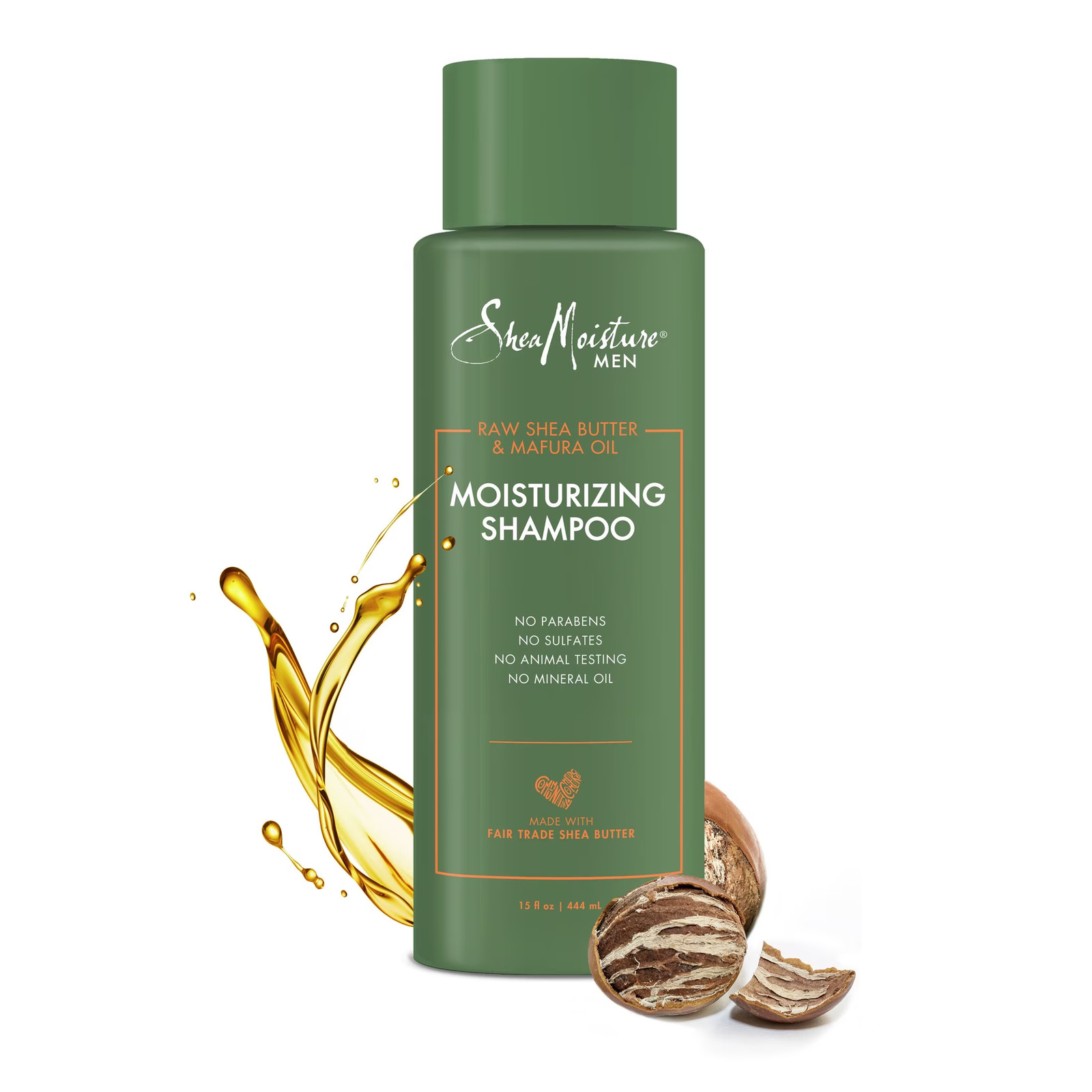 Sulfate-Free Moisturizing Shampoo with Raw Shea Butter & Mafura Oil, 15 Oz